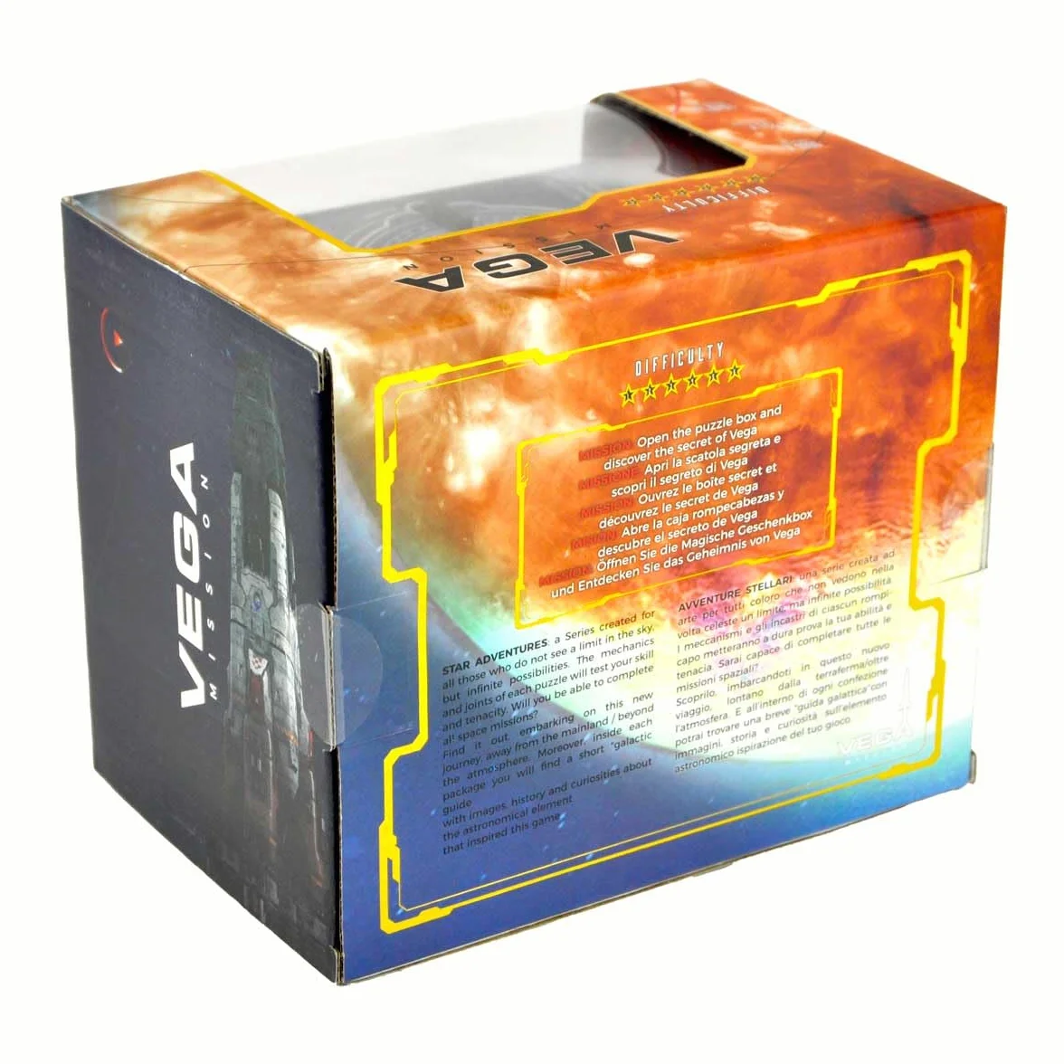 Logica Puzzles art. Vega - Sekretne Pudełko - Drewniane Puzzle - Poziom Trudności 6/6 Ekspert - Seria Star Adventures