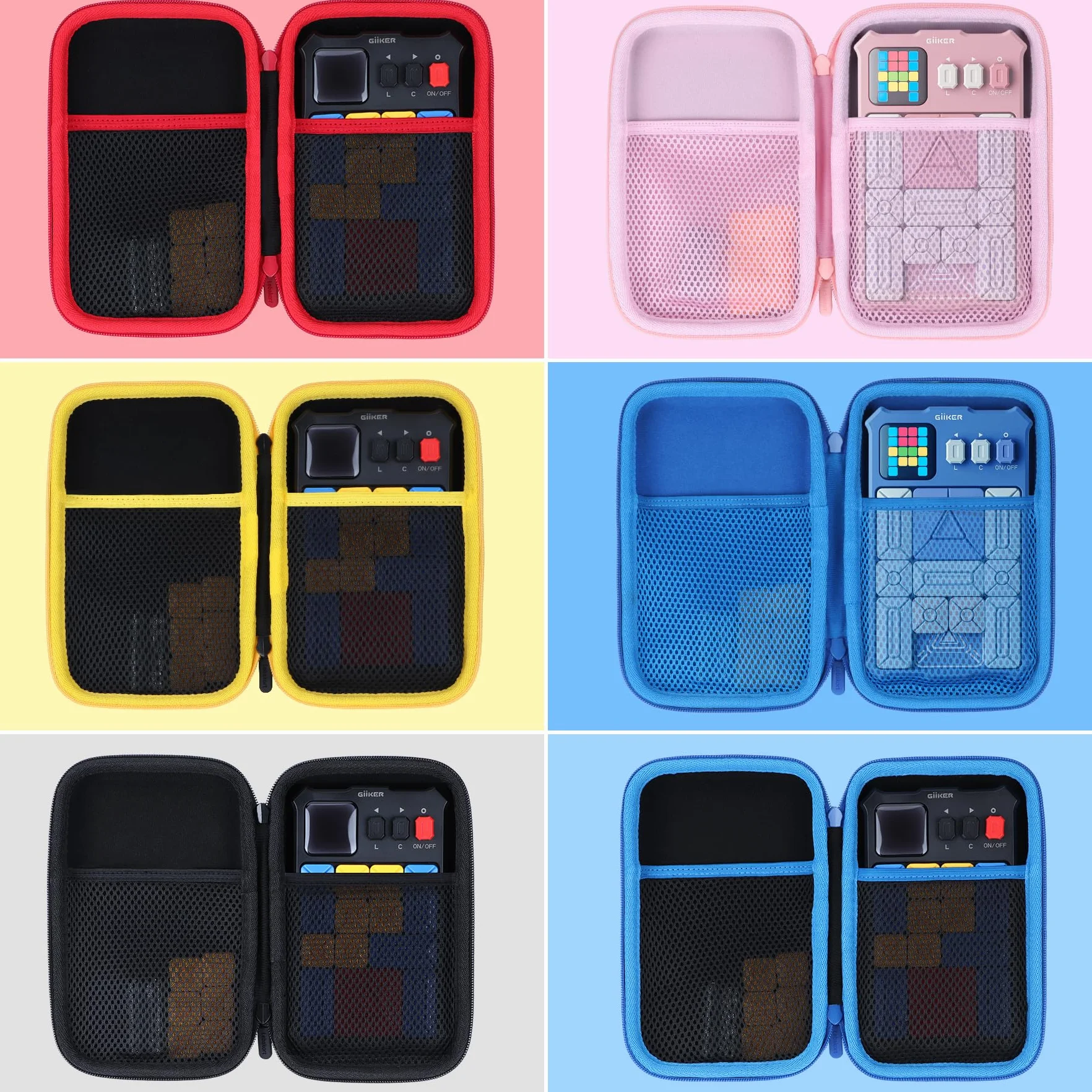 Lebakort Twardy futerał podróżny do Giiker Gry Puzzle Super Slide Gry, Czarny + niebieski, Super Slide Puzzle Case, wodoodporny