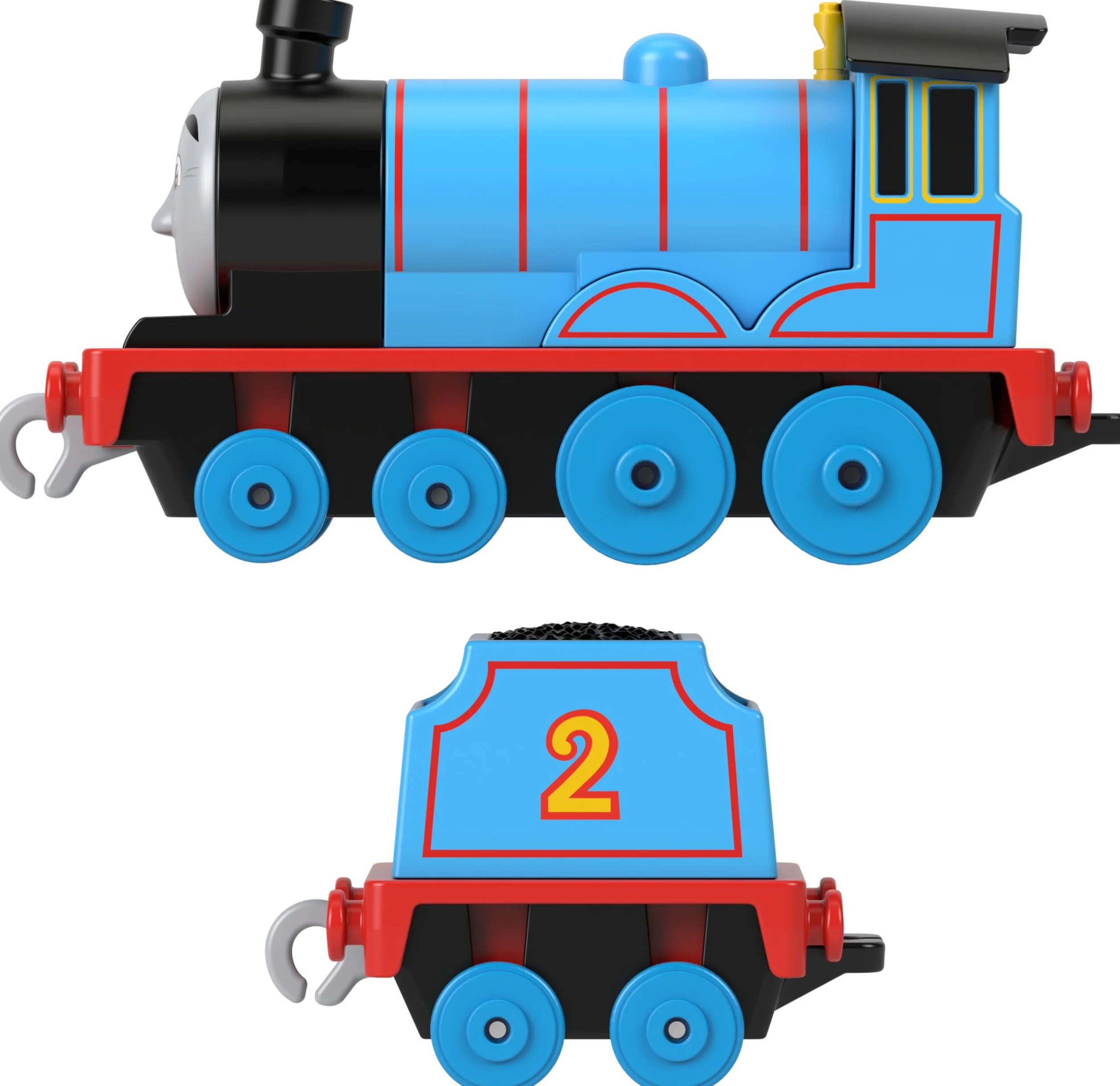 Thomas & Friends Edek Metalowa lokomotywa do popychania z wagonem do zabawy dla dzieci od 3 roku życia, HTN29