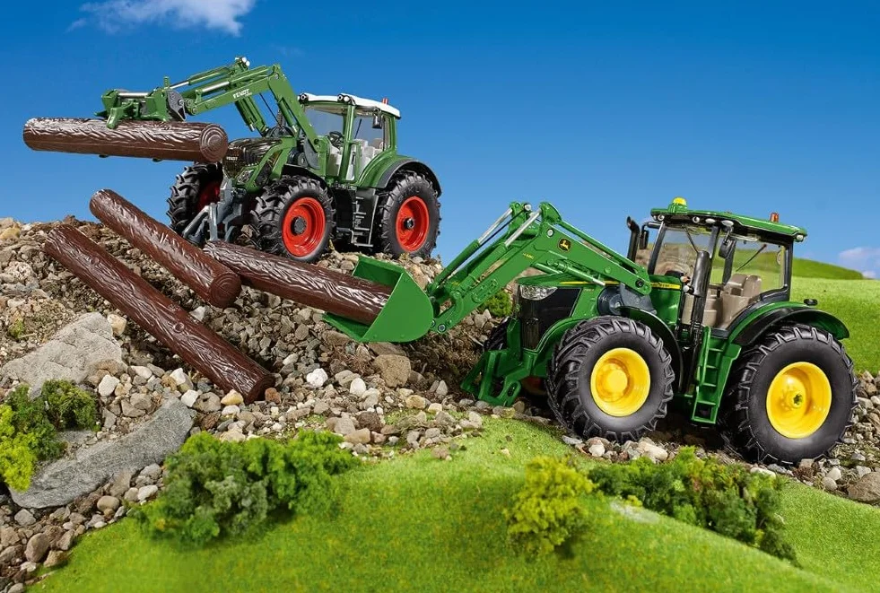 Siku 6795, John Deere 7310R Traktor z ładowaczem czołowym, Zielony, Metal,Tworzywo sztuczne, 1:32, Zdalnie sterowany, W zestawie pilot Bluetooth i akcesoria, Możliwość sterowania przez aplikację