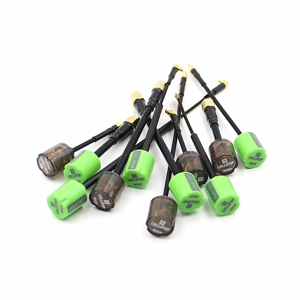 SPARKHOBBY Lollipop 5 RHCP/LHCP 5.8G 2.8dBi Mini FPV Antenna SMA/RP-SMA/MMCX-Straight/MMCX-Angle/UFL do odbiornika RC nadajnika DIY Drony (L 155 mm SMA Green)