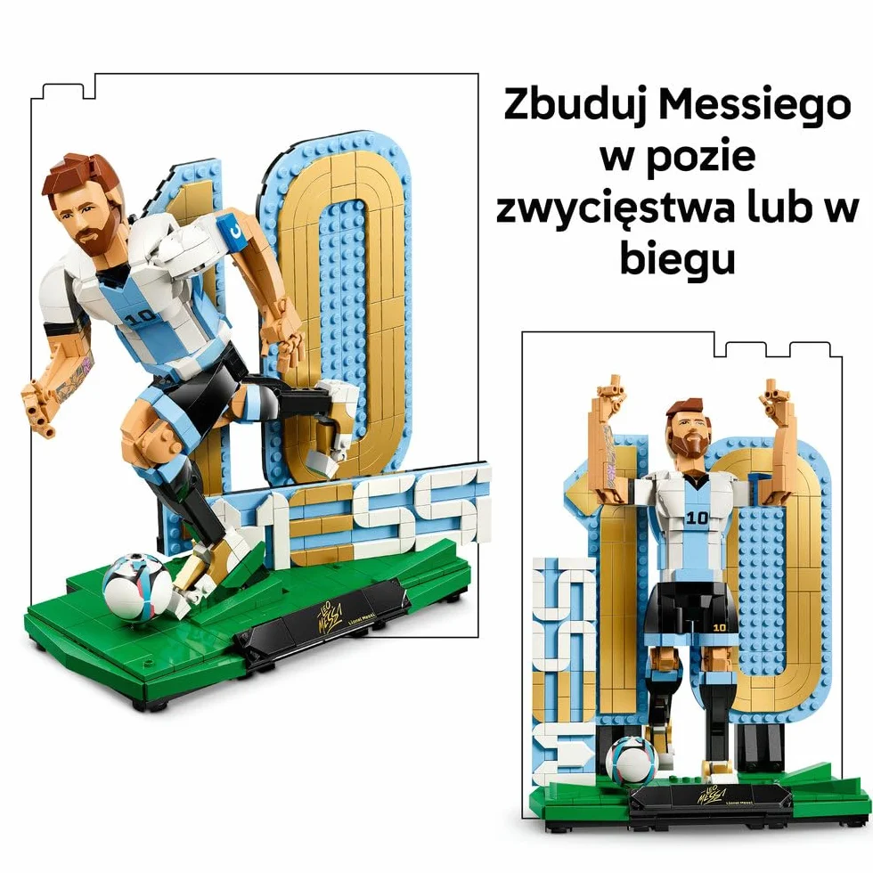 LEGO Editions Lionel Messi — piłkarska legenda, zestaw konstrukcyjny dla dzieci i nastolatków, dekoracja i sportowy prezent dla chłopców i dziewcząt od 12 lat, model dla fanów piłki nożnej 43015