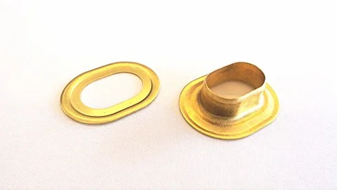 20 x Owalne oczka z tarczą oporową mosiądz 17x11x8 mm do samochodów ciężarowych plandeka na przyczepę