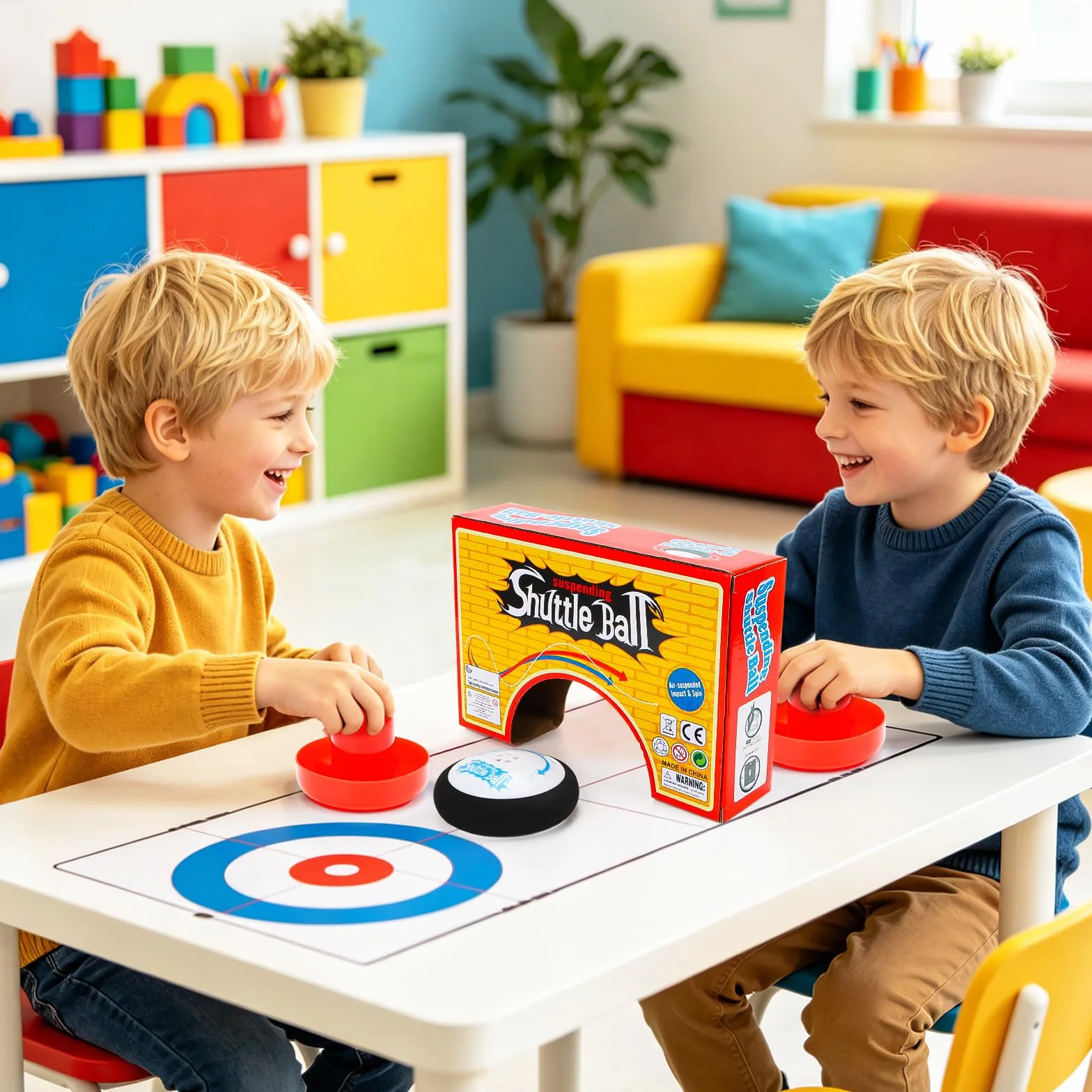Air Hockey Hover Puck, mini gra stołowa z 2 krążkami i rakietami, przenośny zestaw do gry w hokeja z unoszącymi się krążkami, gra stołowa dla dorosłych