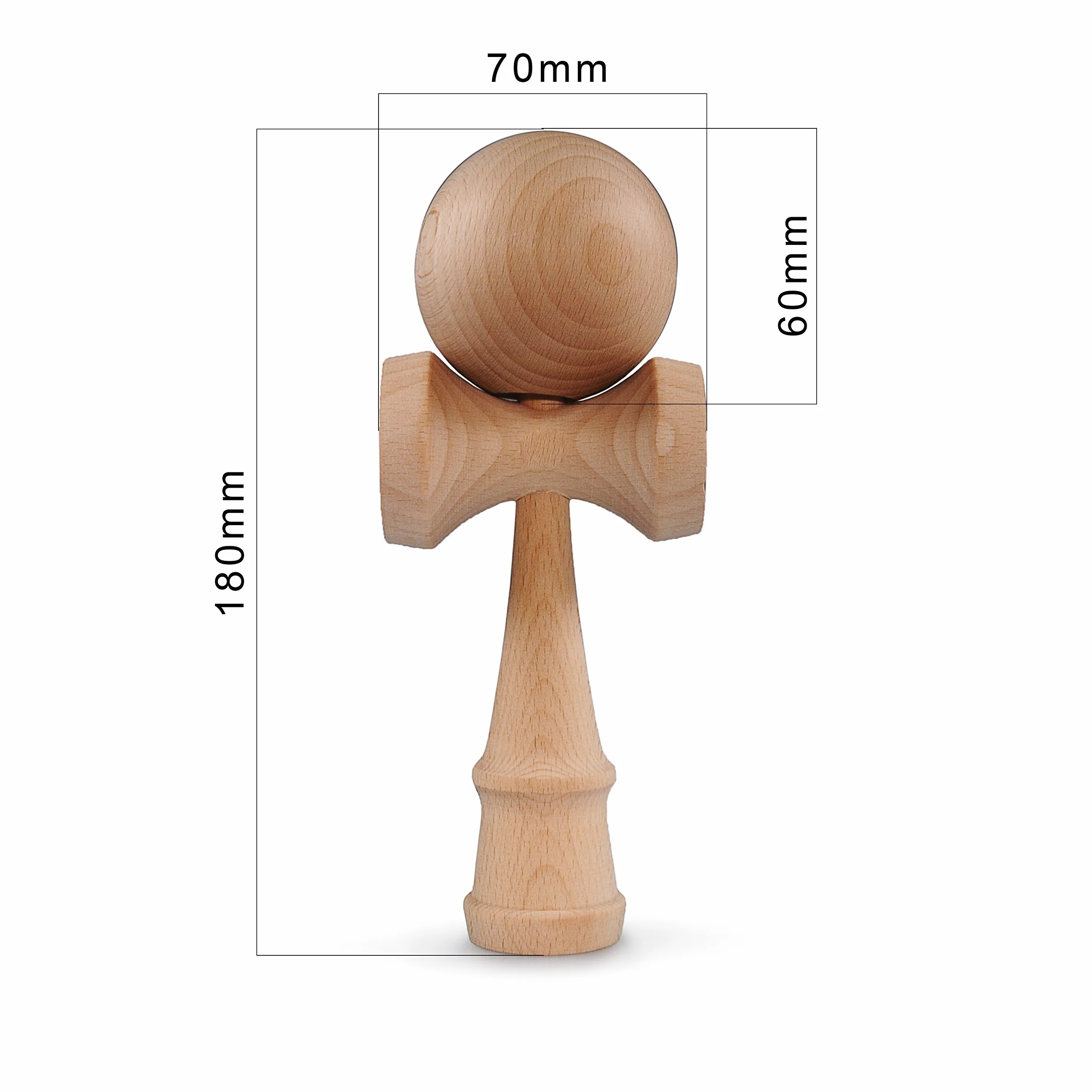 Ganzoo kendama z drewna bukowego, tradycyjna japońska zabawka do trików zręcznościowych, piłka z otworem na sznurku i 3 talerze chwytające, do treningu reakcji, balansu i koordynacji, niebieski czarny