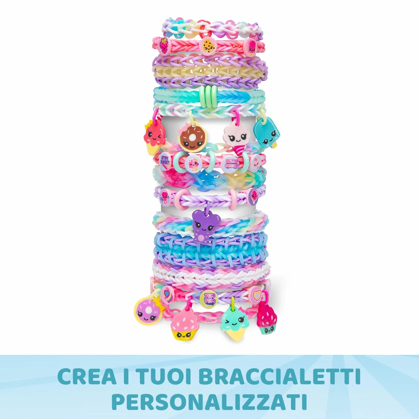 Bandai - Rainbow Loom Boutique – automatyczny zestaw do produkcji bransoletek z gumowych taśm - kreatywne hobby - zawiera 4000 gumowych taśm, haczyków - zabawka dla dzieci od 7 lat - CD0186