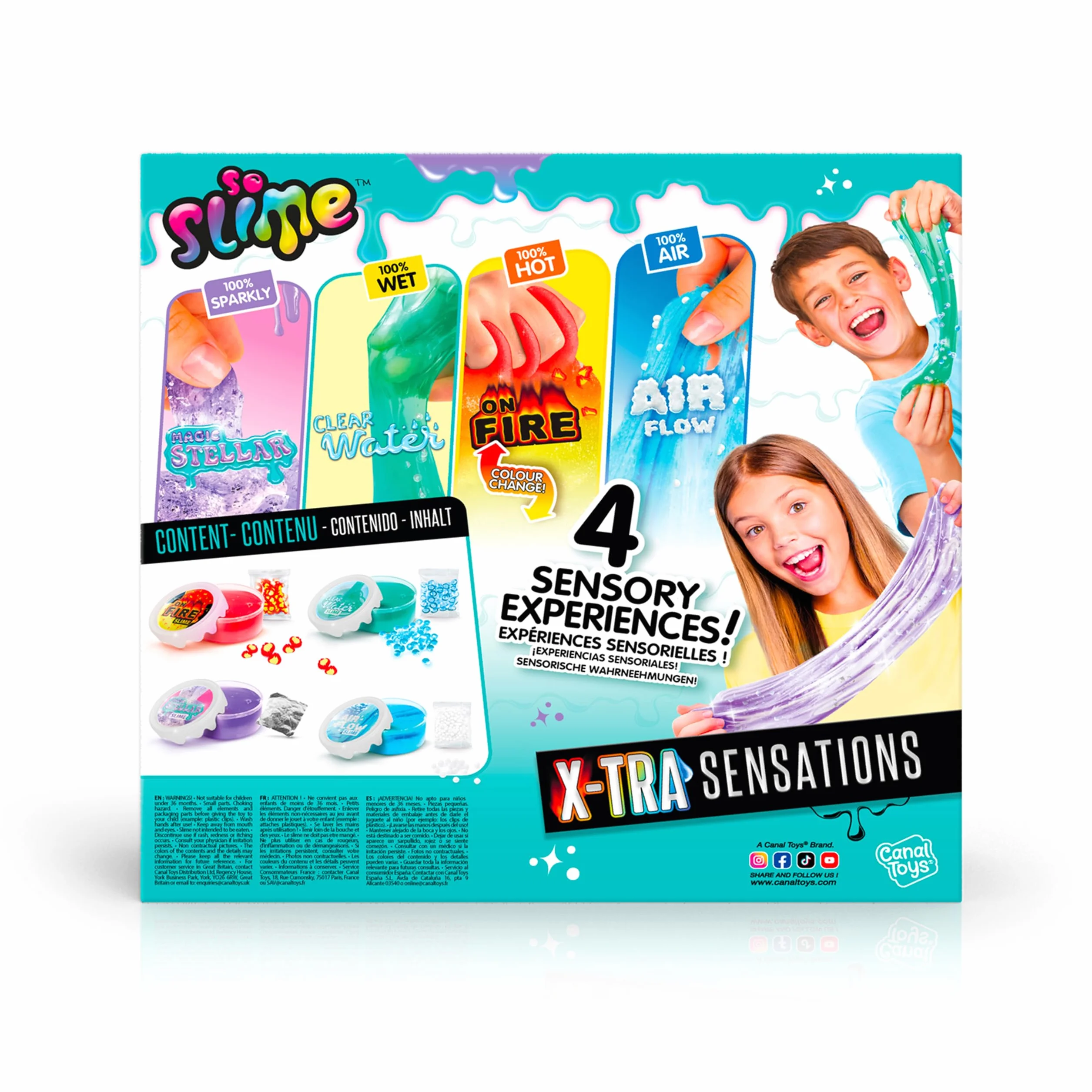 Canal Toys - So Slime DIY - Xtra Sensation Multipack - z 4 doznaniami i dekoracjami - SSC 308