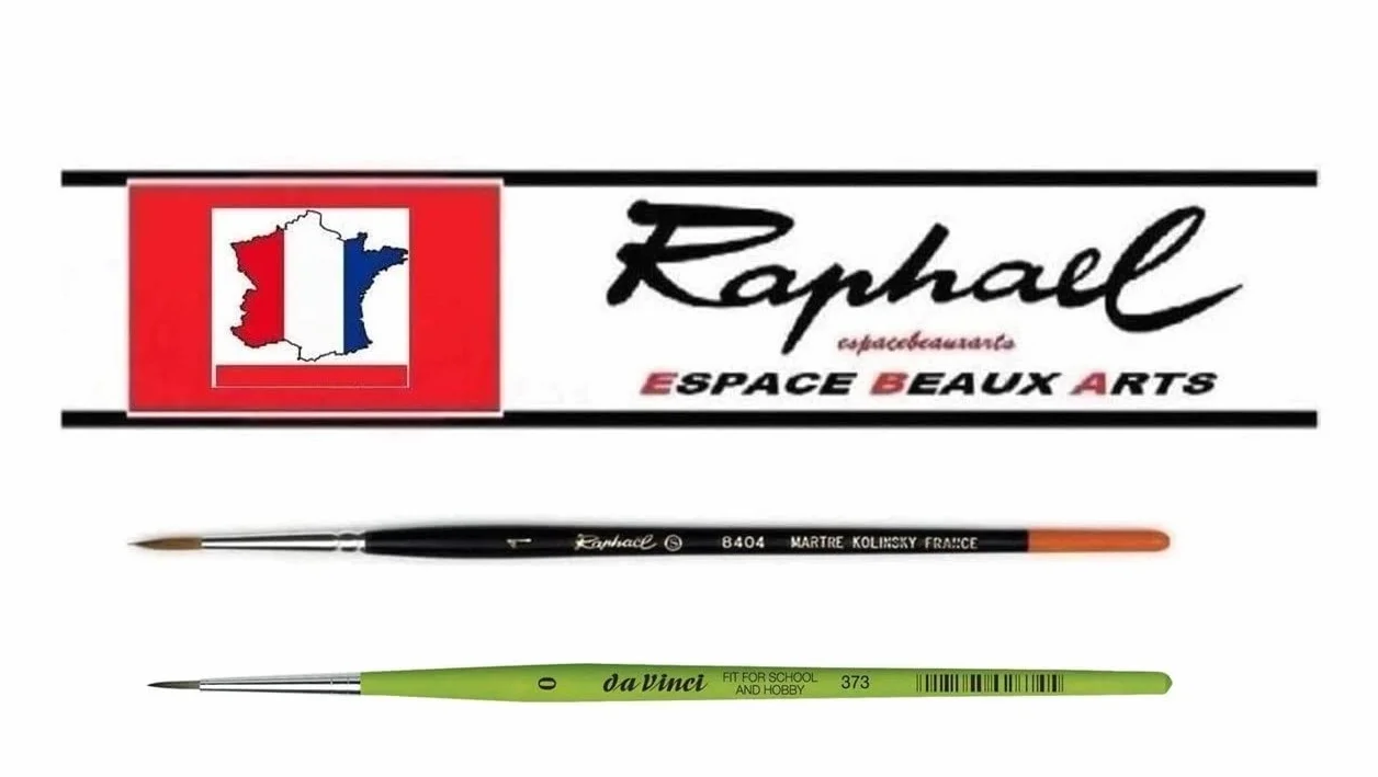 Raphael Pędzel Series 8404, kolinsky Red Sable Pędzel, Rozmiar 1 i Da Vinci 373