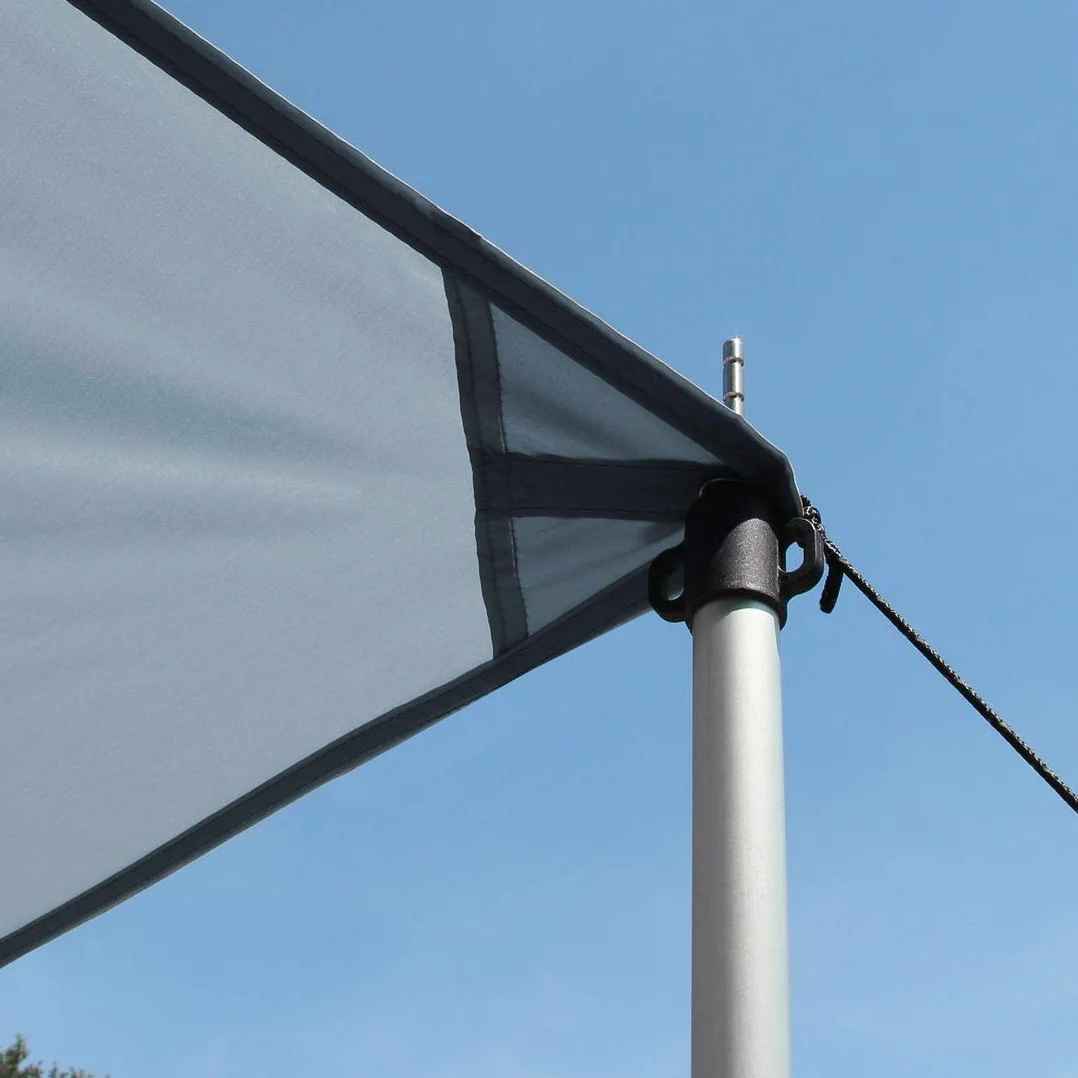 yourGEAR żagle przeciwsłoneczne do przyczep kempingowych, 4 x 2,4 m, dach ochrony UV 50+, wodoszczelny, 5000 mm, drążki do ustawiania