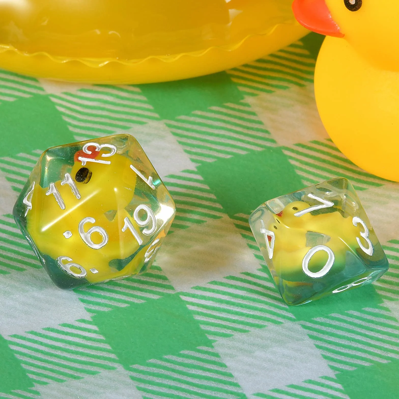 Duck Dice Polyhedral & RPG Dice DND Zestaw kości z kaczką wewnątrz Polyhedral Roll Play Gaming D20 Dice Dungeons and Dragon Dice 7 sztuk