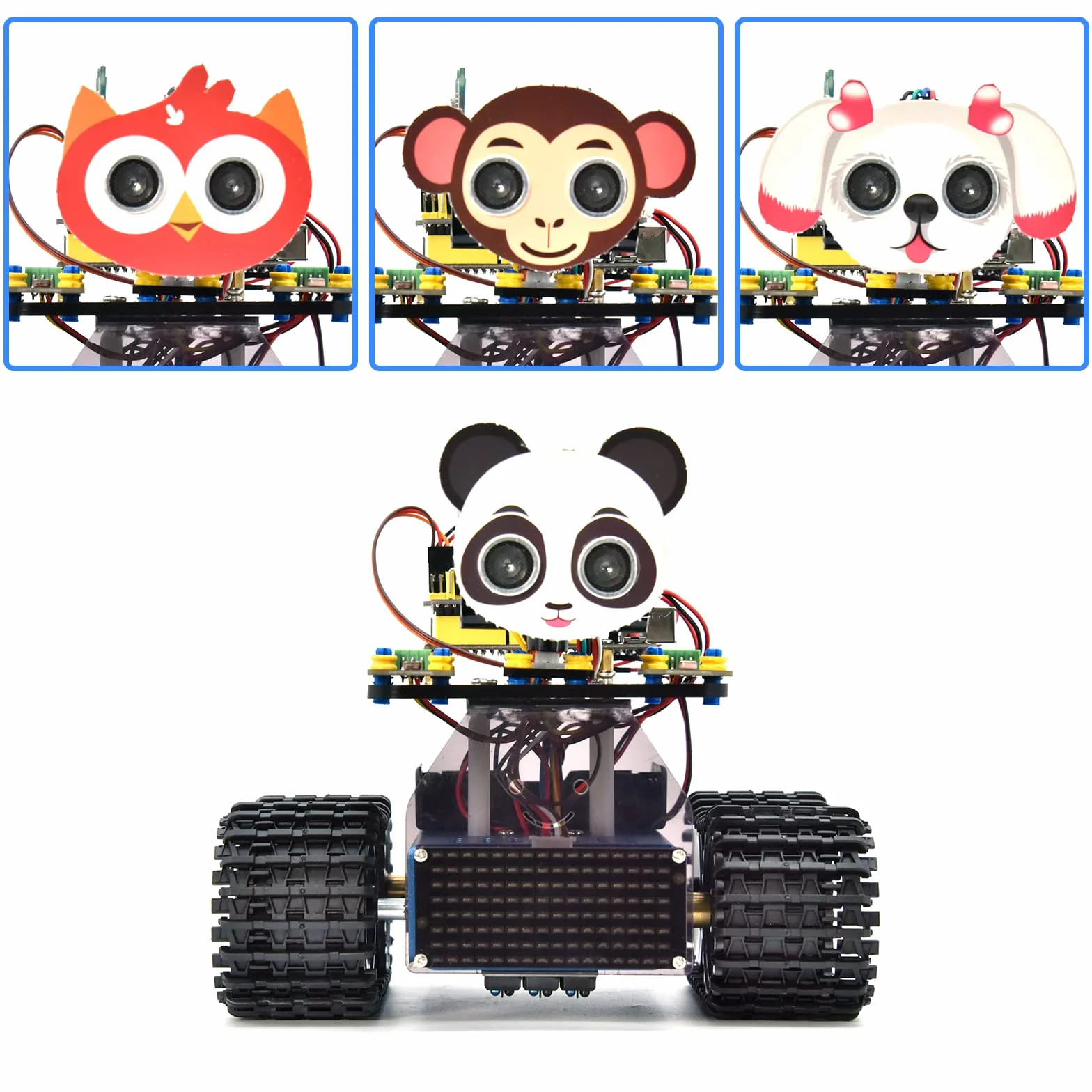 Zestaw KEYESTUDIO Smart Robot Tank Kompatybilny z Arduino IDE Elektronika Zestaw konstrukcyjny z UNO R3, czujnikiem ultradźwiękowym itp. Edukacyjny robot STEM 2 w 1 DIY do programowania i nauki