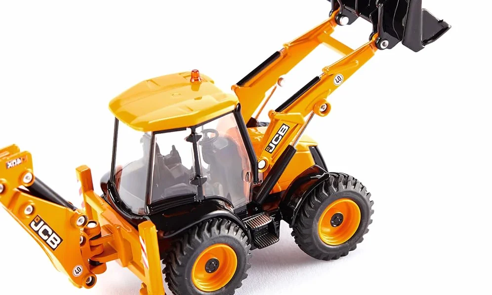 Siku 3558, Koparko-ładowarka JCB 4CX, 1:50, Metal/Tworzywo sztuczne, Żółty, Liczne funkcje, Można łączyć z modelami Siku w tej samej skali