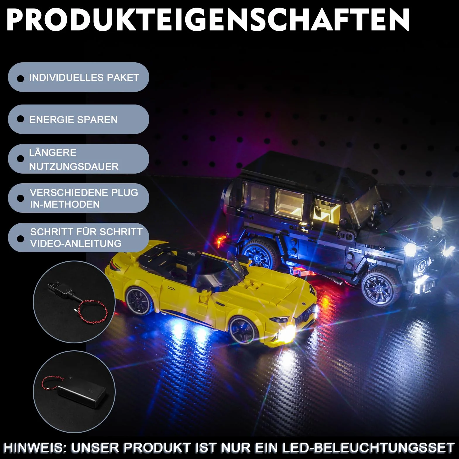 Zestaw świateł LED kompatybilny z Lego 76924 Mercedes-AMG G 63 i Mercedes-AMG SL 63 (bez modelu)