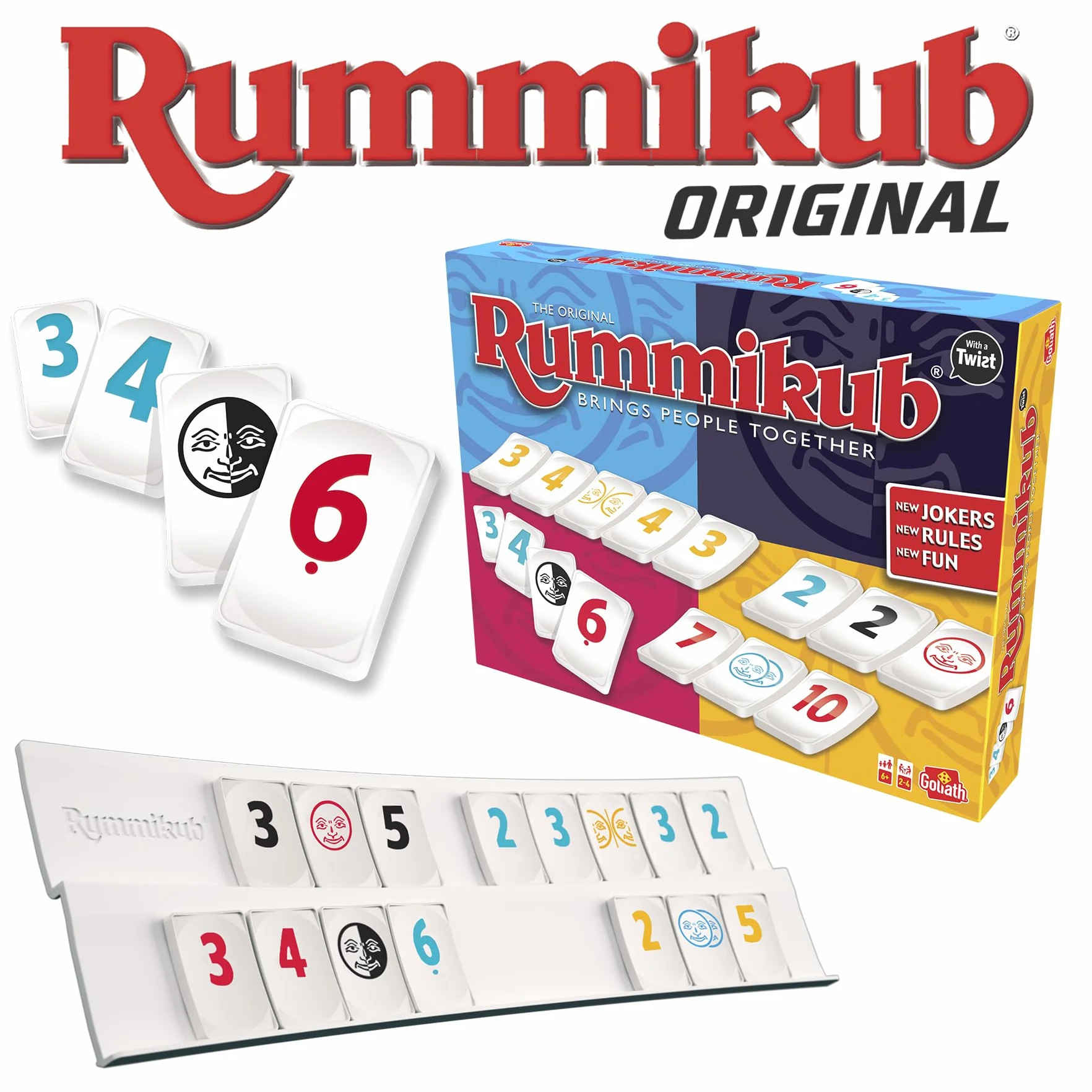 Rummikub Twist, gra planszowa od 6 lat, gra towarzyska dla 2-4 graczy