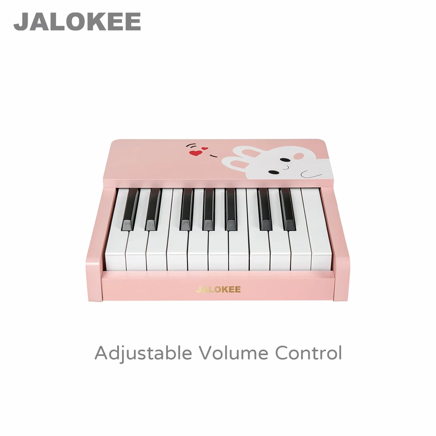 Klawiatura fortepianowa dla dzieci, 18 przycisków, mini muzyka, instrument edukacyjny, zabawka, drewniana zabawka dla małych dzieci, dziewcząt i chłopców (Różowy)