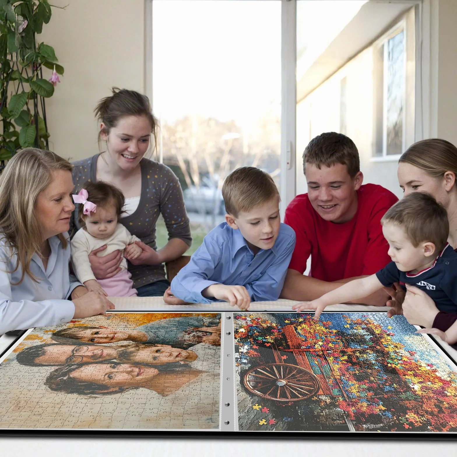 Nariolar Teczka na puzzle na 1000 elementów, 24 kieszenie HD, idealne akcesorium do 48 puzzli, pyłoszczelne akcesoria ochronne do puzzli