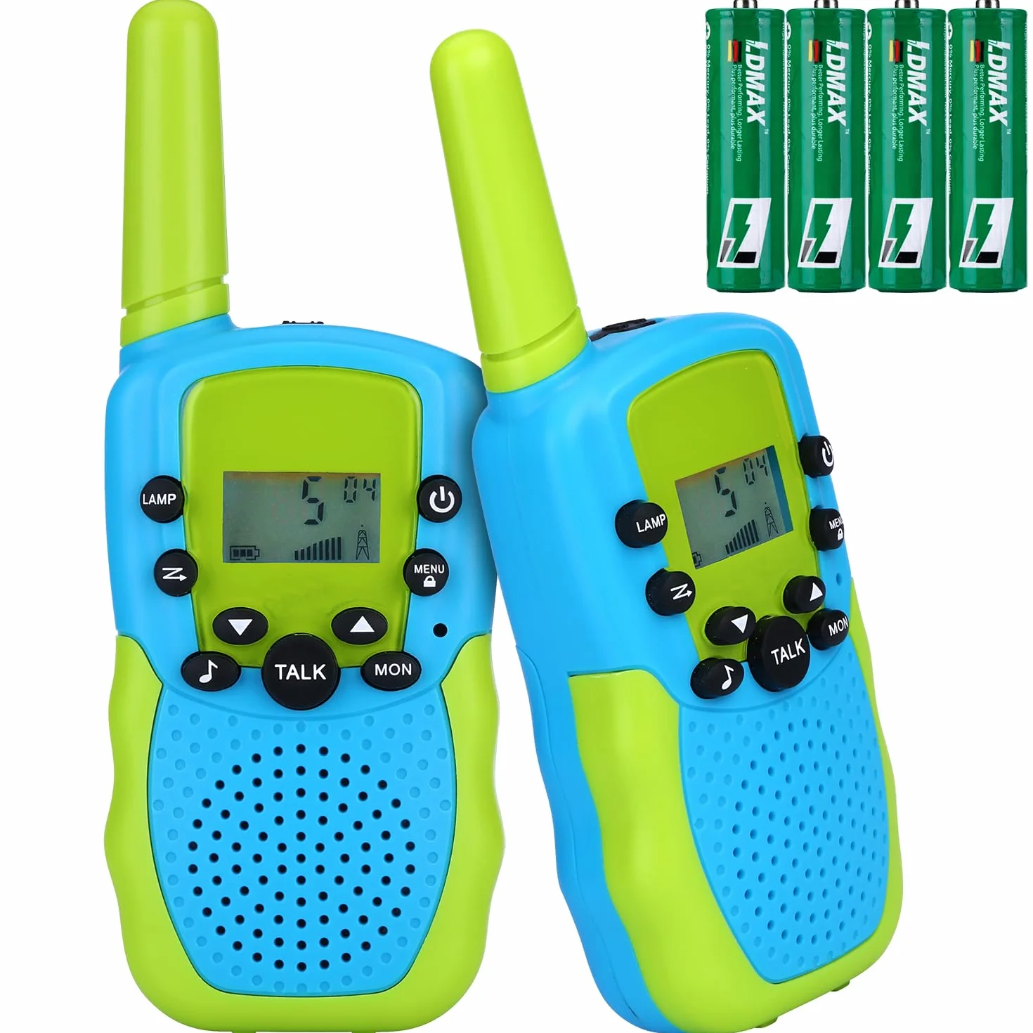 NK Walkie-Talkie dla Dzieci w wieku 4, 5, 6, 7, 8, 9 lat (baterie w zestawie) - Długi dystans 3 km, Wyświetlacz LED, 22 kanały, Zabawka dla dzieci z latarką, Prezent na Boże Narodzenie, urodziny,