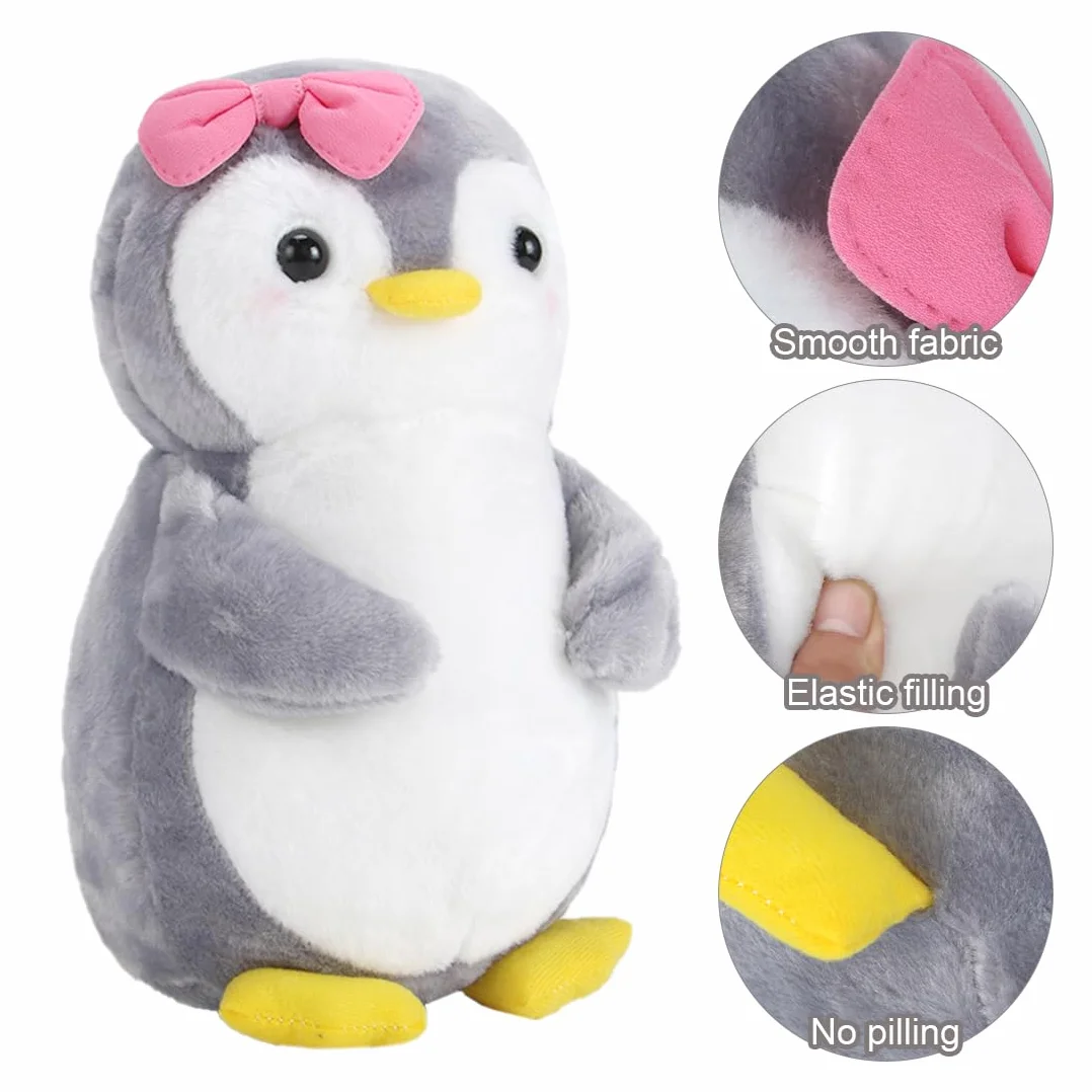 Wishstar Pluszowe zwierzątko i pluszowa zabawka, pingwin z kokardką dla dziewczynek - Pluszowa zabawka do przytulania i zabawy - Squishmallow, 25 cm