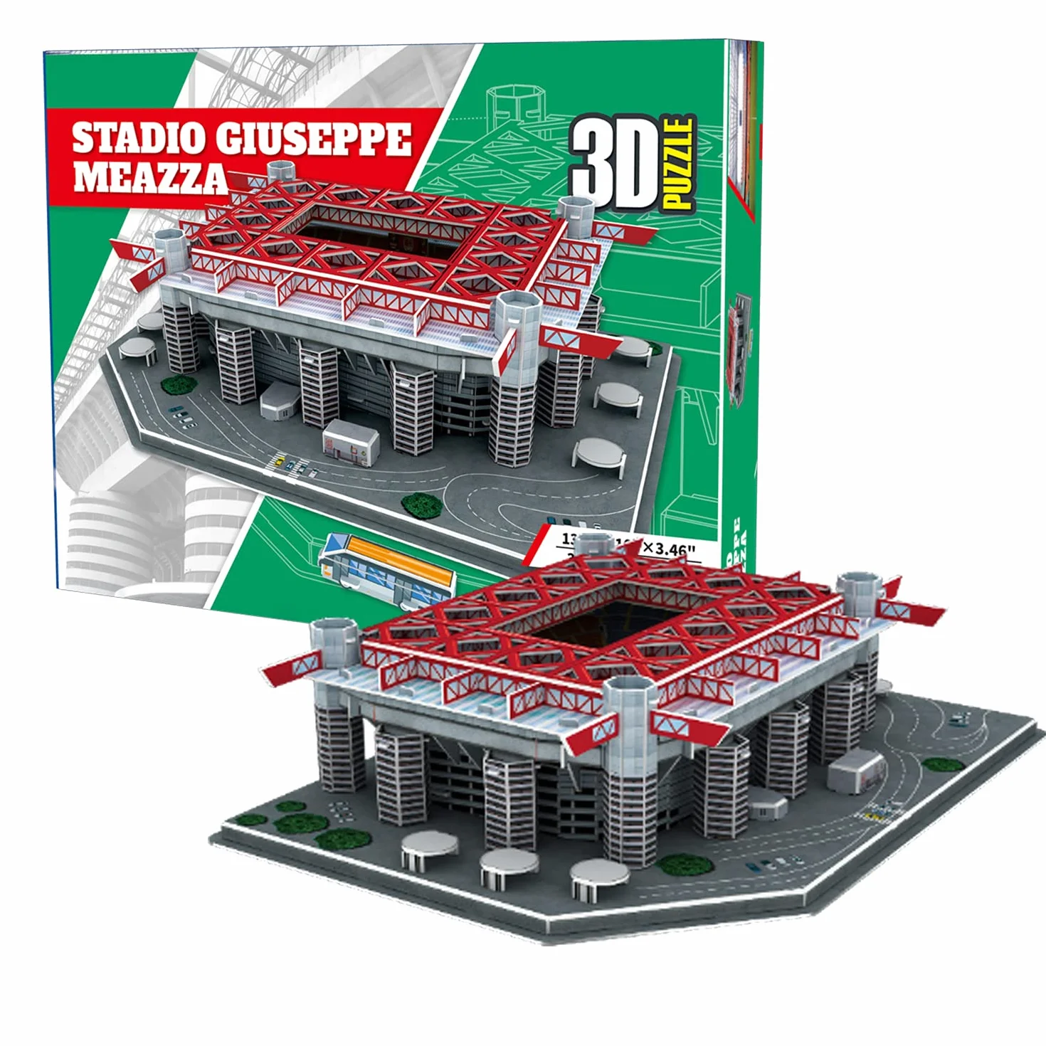 Georgie Porgy Stadion piłkarski, puzzle 3D typu „zrób to sam”, zabawka konstrukcyjna (San Siro Staduim 113 sztuk)