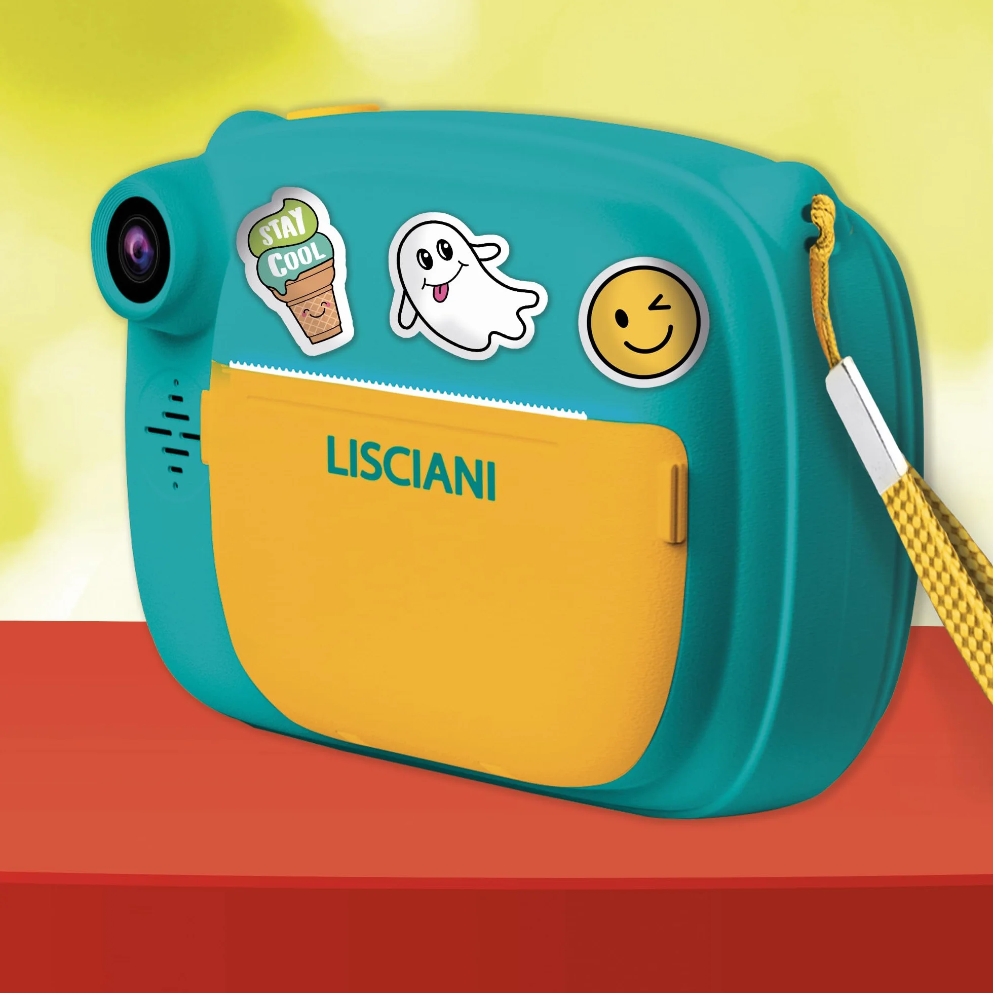 Lisciani - Print CAM - aparat natychmiastowy - edukacja Hi-Tech - 4-calowy wyświetlacz kolorowy - podwójny aparat do selfie - wideo - 180 zdjęć - ramka i naklejki - od 5 lat