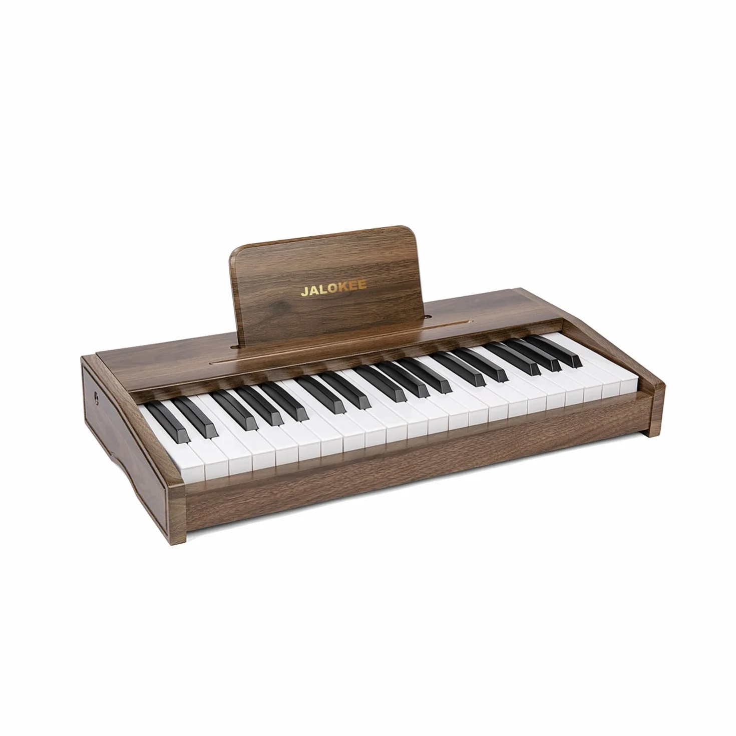 Klawiatura fortepianowa dla dzieci, instrument muzyczny, zabawka edukacyjna, drewniany fortepian dla małych dzieci, dziewcząt i chłopców (orzech, 37 klawiszy)