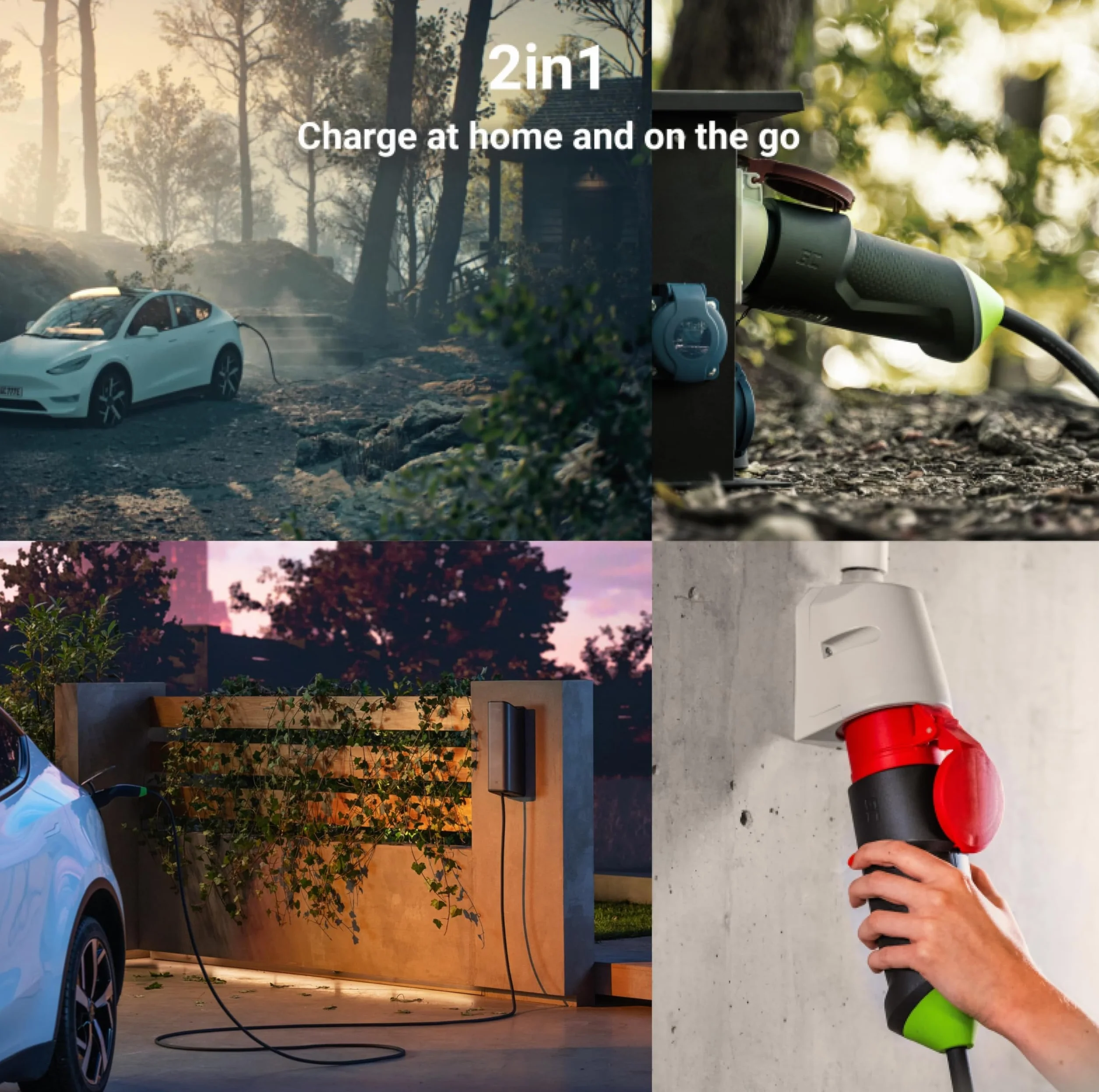 Green Cell Habu Ładowarka Mobilna EV 11kW 7m Typ 2 do CEE 16A Wallbox 2w1 z Aplikacją GC Kompatybilna z Wszystkimi Samochodami Elektrycznymi Model Y, 3, S, X, ID.4, ID.5, EV6, Mach-E