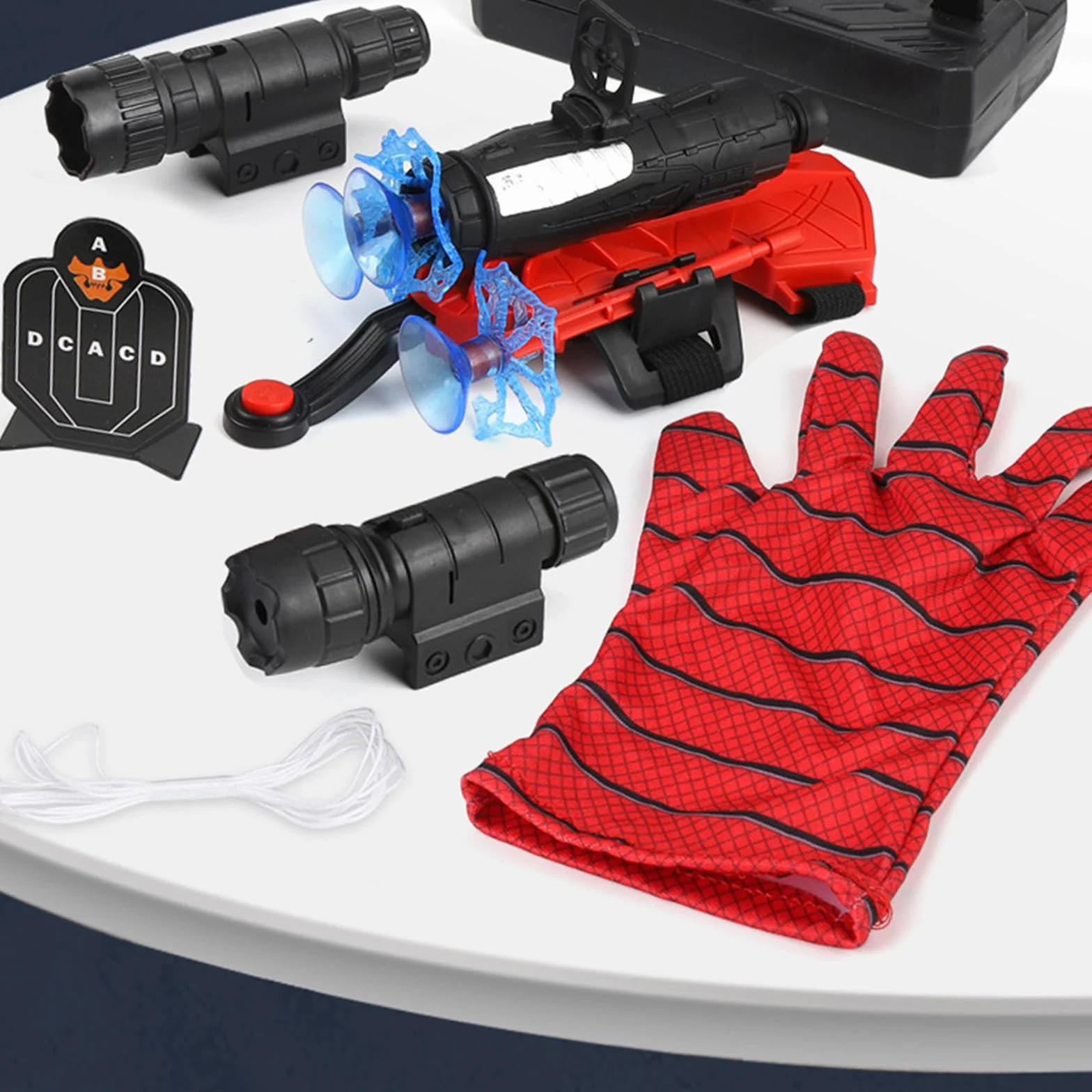 Zestaw 2 rękawiczek Launcher, rękawice Spider Launcher, rękawice Kids Spider Hero, zabawna zabawka edukacyjna, rekwizyt dla dzieci (opakowanie OOP -Bag)