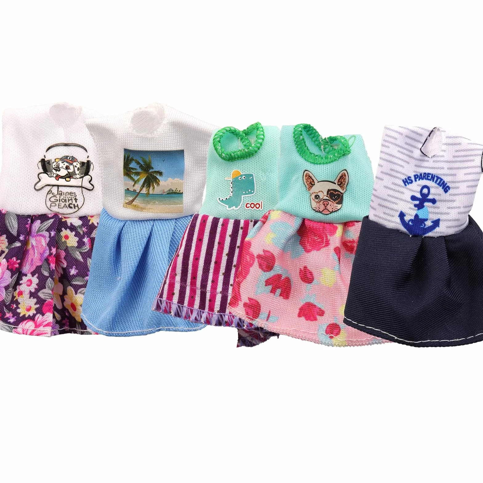 Miunana 12 butów dla lalek 15 cm = 10 sukienek + 2 buty dla lalek