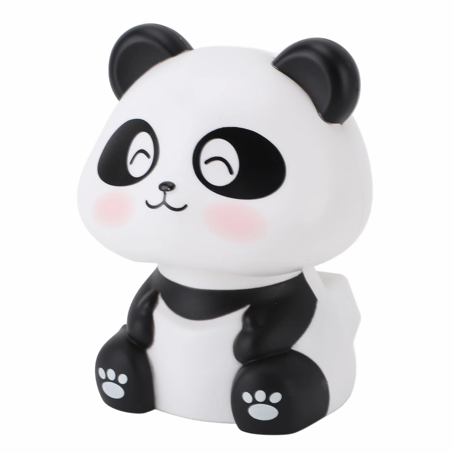 Kiwająca Głowa Panda, Figurka Pandy Słonecznej, Szczęście, Bogactwo, Witaj w Domu na Desce Rozdzielczej Samochodu (Mrużące oczy)