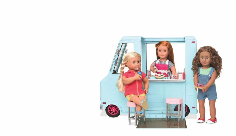 Our Generation 44487 OG (Ice Cream Truck wózek na lody, niebieski
