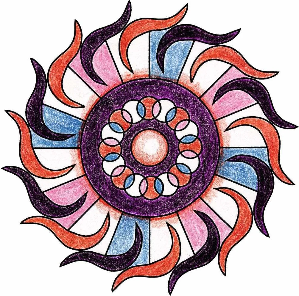 Ravensburger Mandala Designer Mini romantic 29947, Zeichnen lernen für Kinder ab 6 Jahren, Zeichen-Set mit Mandala-Schablone für farbenfrohe Mandalas