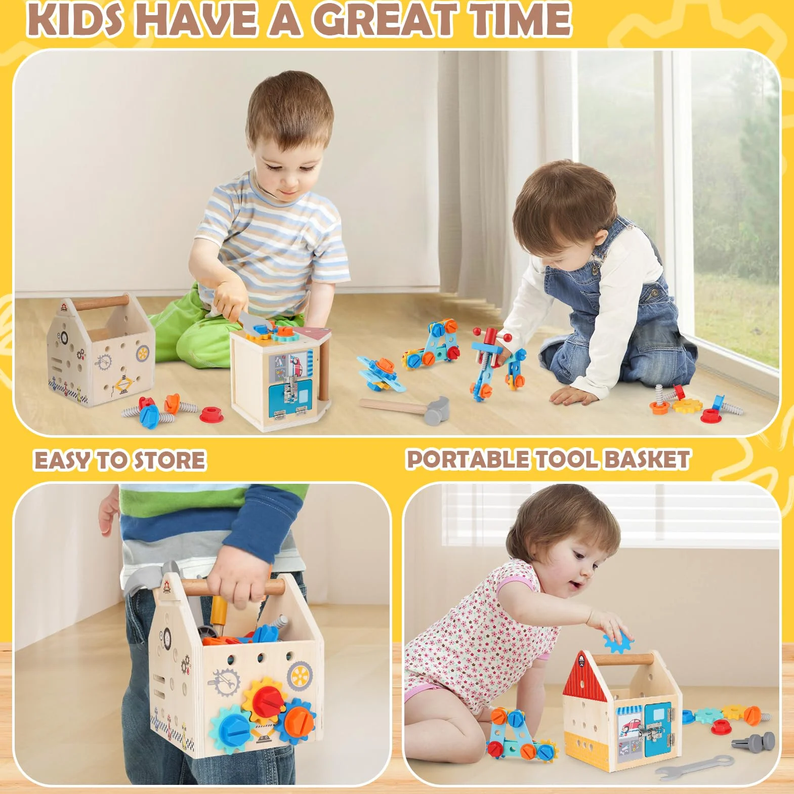 Vanplay Zestaw narzędzi dla dzieci drewniane zabawki zabawki dla małych dzieci narzędzie ławka zabawki dla 3-letniego chłopca dziewczynki Montessori zabawki dla dzieci w wieku 3-4 5 lat