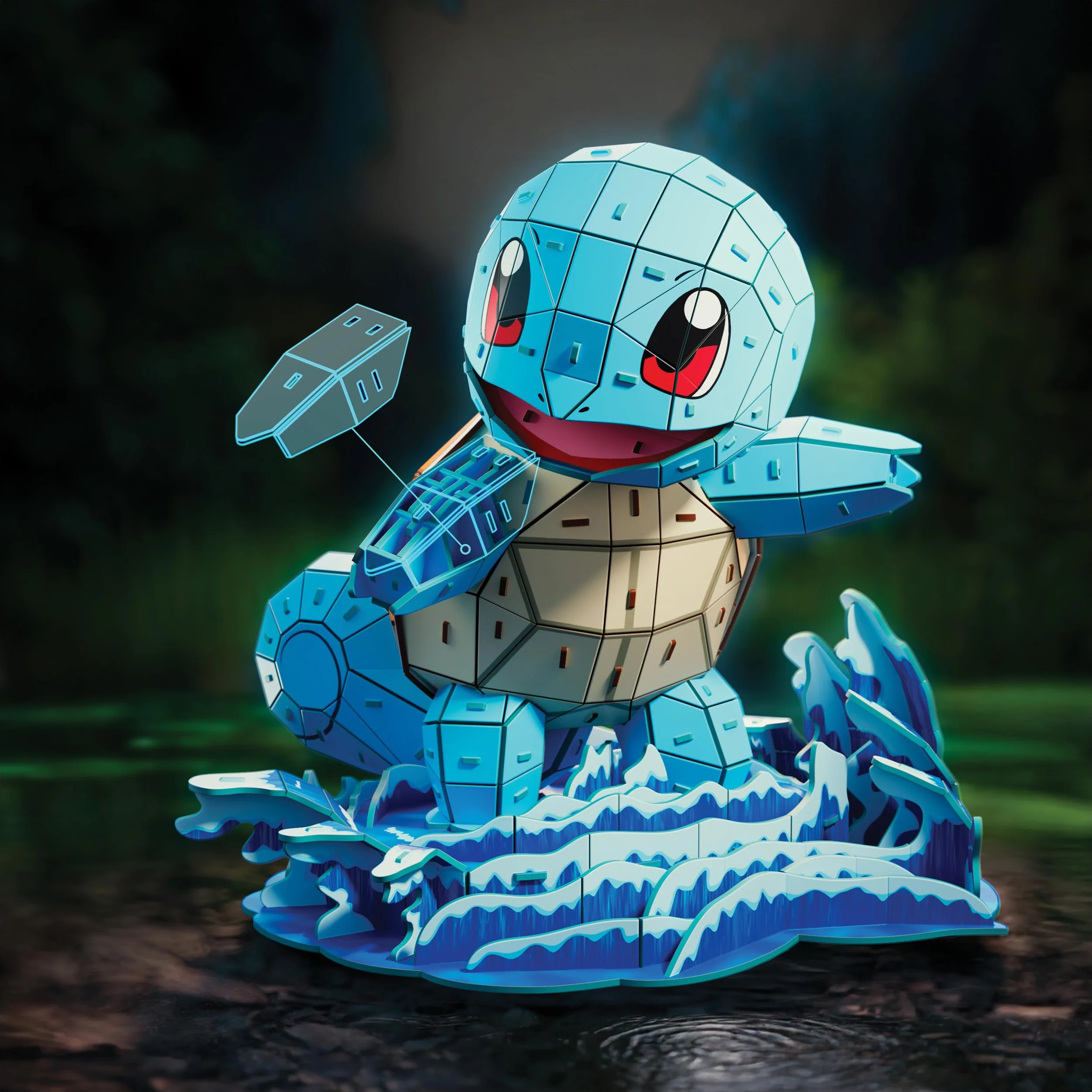 4D Build, Pokémon Squirtle 3D Zestaw do składania, Pokémony do kolekcjonowania, Puzzle 3D dla dorosłych i nastolatków, 180 elementów, dla osób w wieku od 12 lat