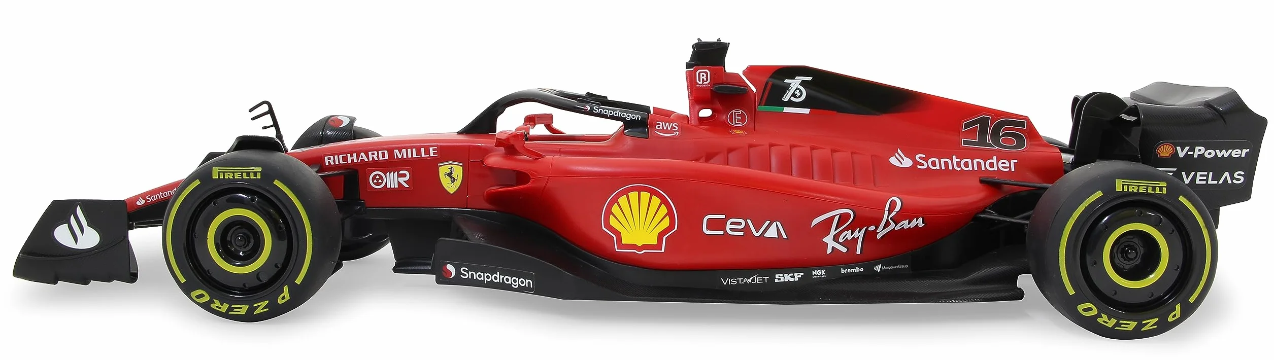 JAMARA Ferrari F1-75 1:12 2,4 GHz – 2,4 GHz dla wielu graczy, oficjalnie licencjonowany, wierne lakierowanie, samochód RC