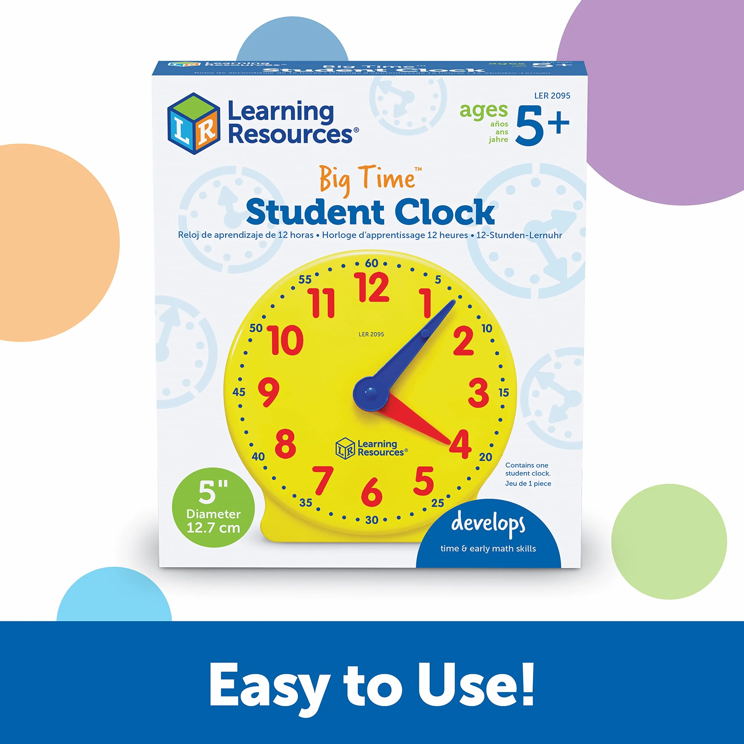 Learning Resources Big Time Student Zegar, Nauczanie & Demonstracja Zegar