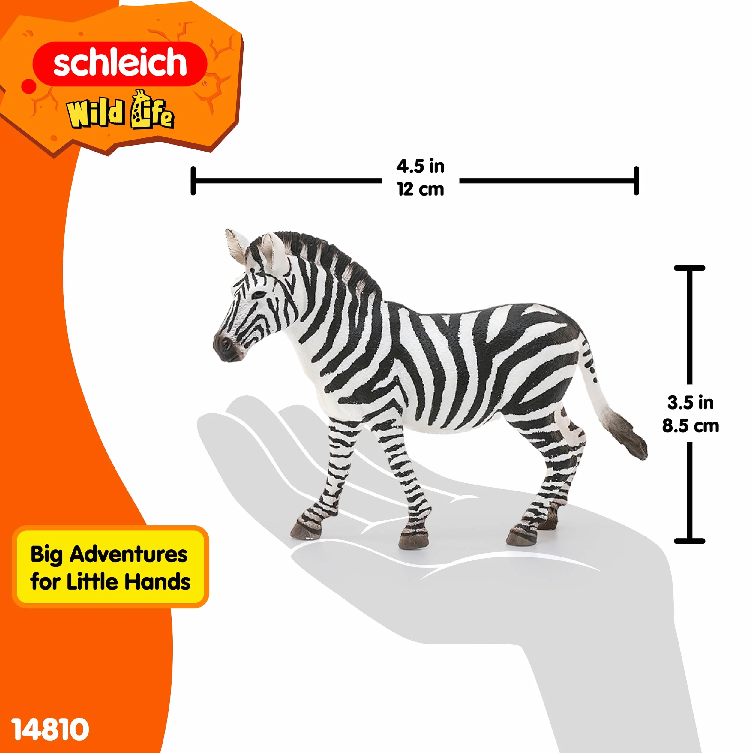 schleich WILD LIFE | Klacz zebry 14810 | Szczegółowa figurka zwierzęcia | Zabawka zoo | Prezent dla dziewczynek i chłopców | Figurka do zabawy od 3 lat | 12 × 3 × 9 cm