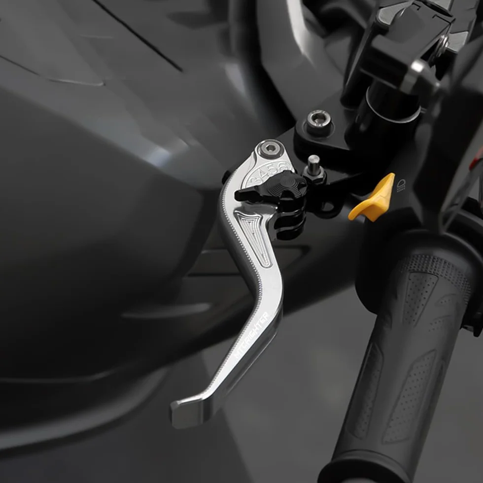Wzór Fishbone krótka dźwignia sprzęgła hamulca kompatybilna z Royal Enfield Himalayan 450 Guerrilla 450 2024 2025, wykonany ze stopu aluminium CNC (czarny)