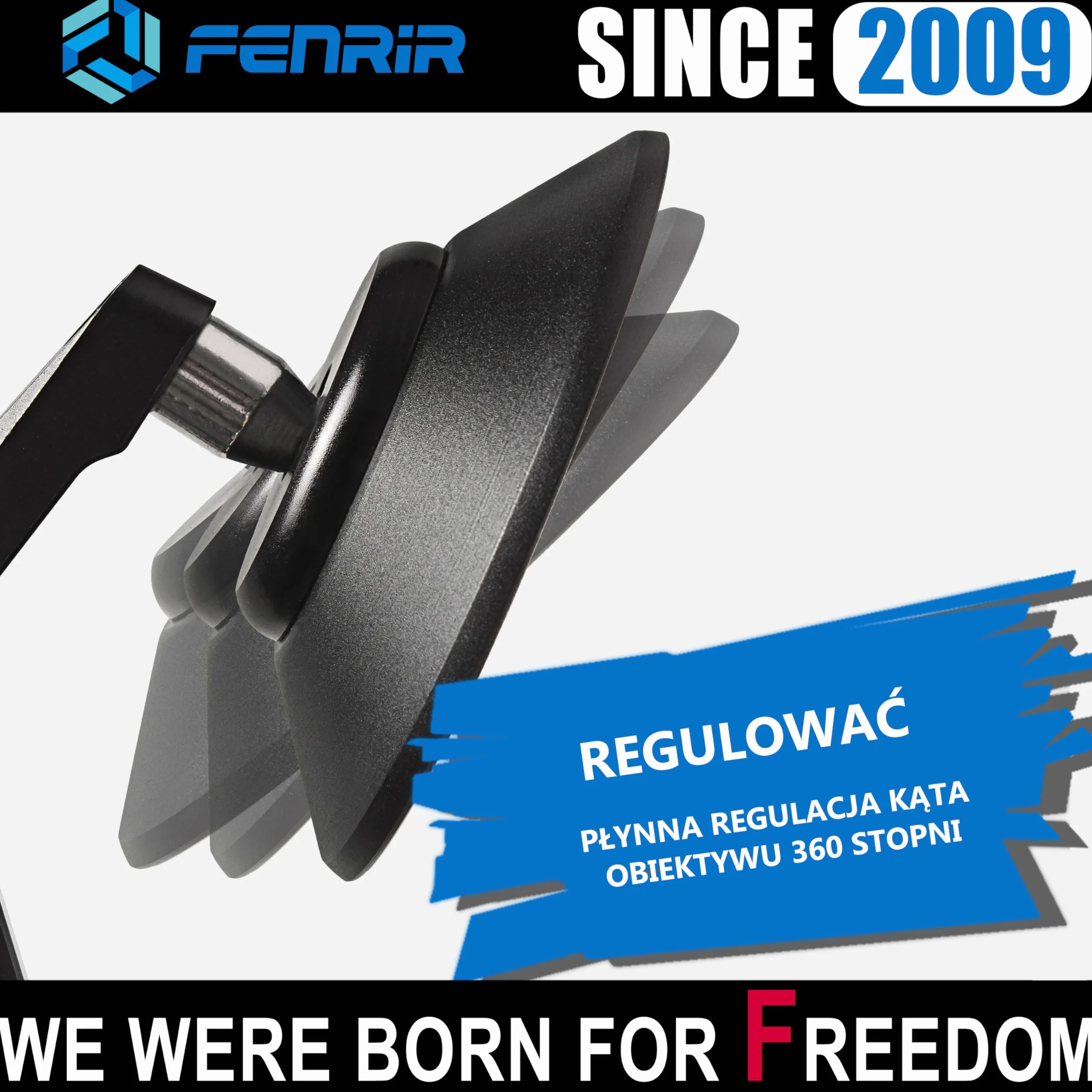 FENRIR (Nie Emark) Lusterka Kierownicy Motocykla Kierownicę Lusterko Boczne motocyklowe Czarne CNC Kute ze stopu aluminium Antyodblaskowe Konstrukcja redukująca wibracje Zakrzywione soczewki 801-0028