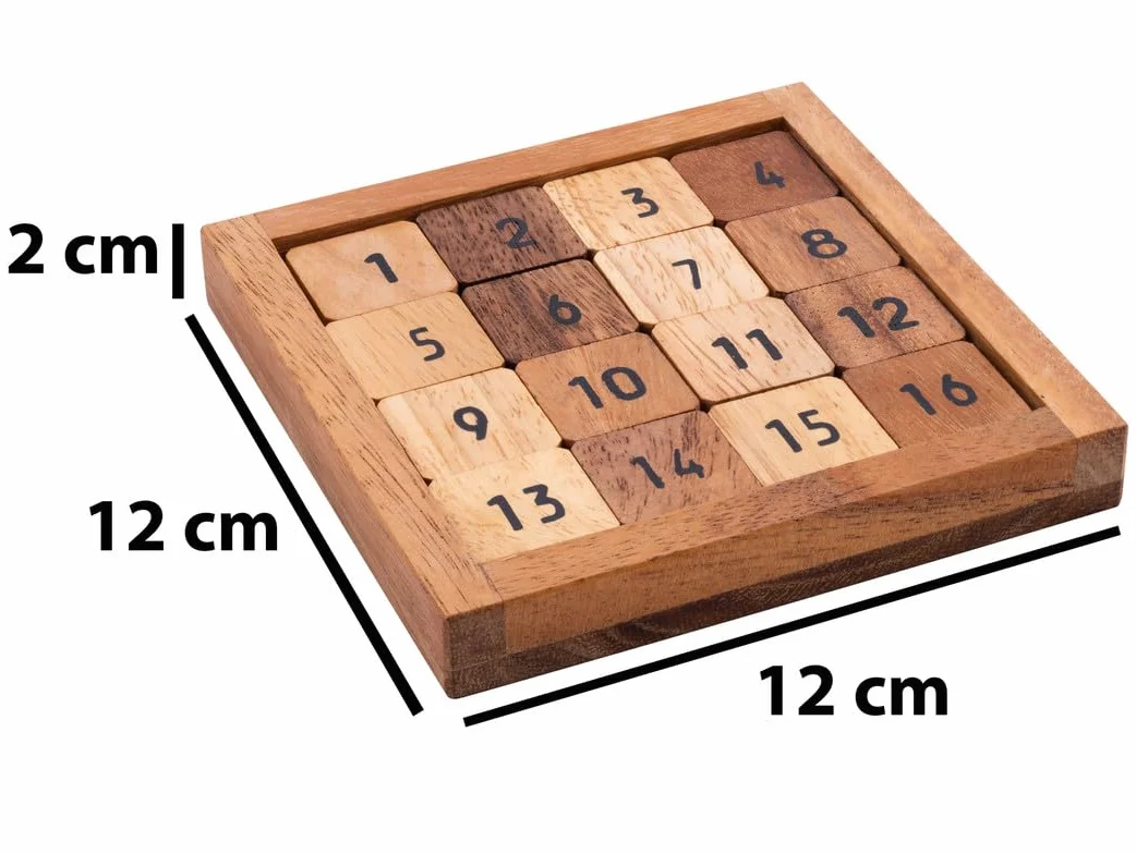 Engelhart – 350240 – Sudoku przesuwne w drewnianym pudełku – gra logiczna – 2 tryby – poziom średni – ekologiczna – 12 x 12 cm