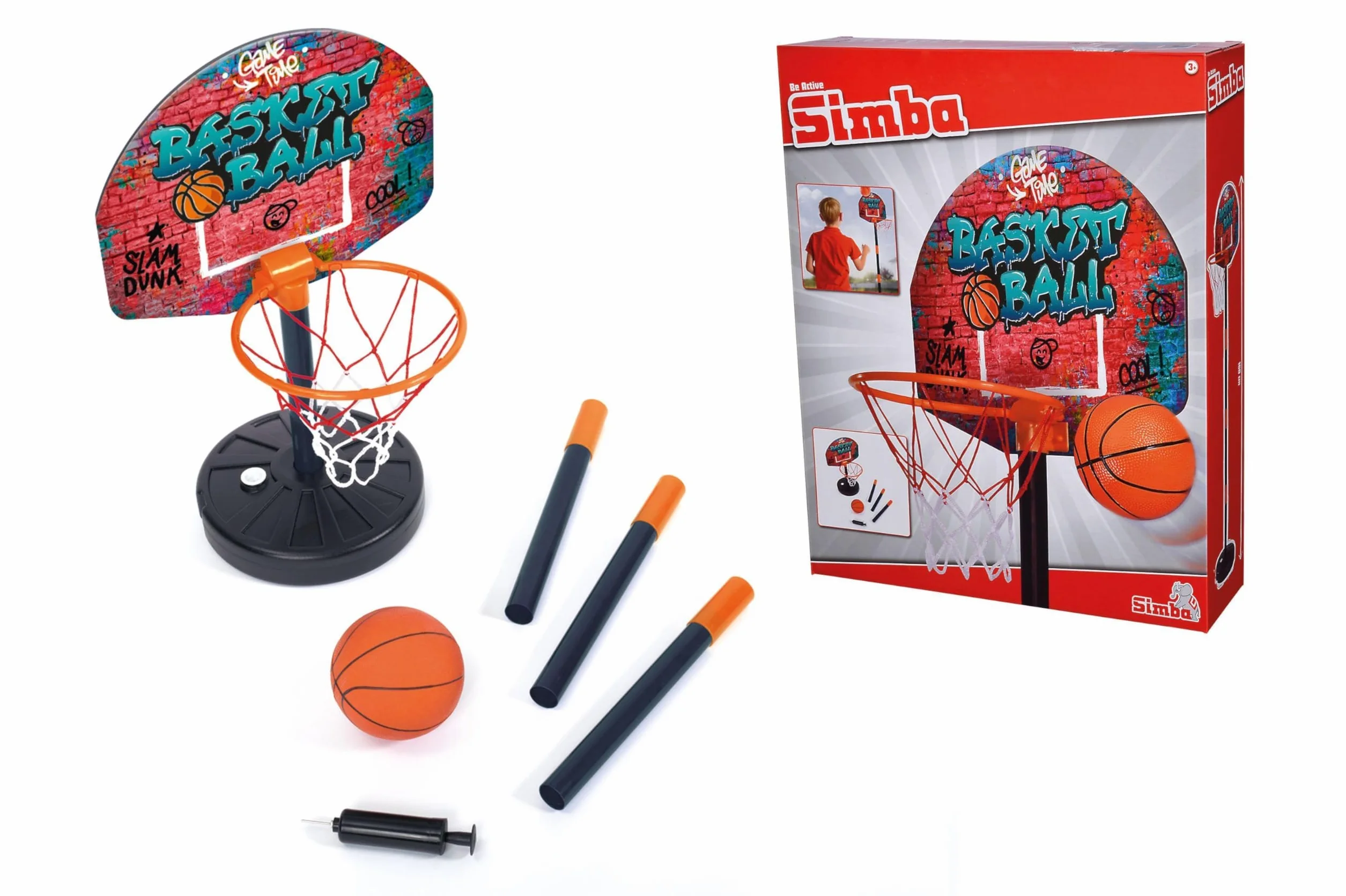 Simba 107407609 Zestaw do gry w koszykówkę na statywie