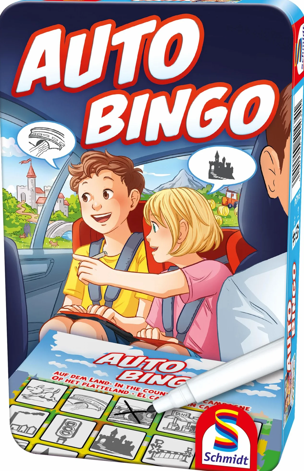 Schmidt Spiele Auto-Bingo Gra Podróżna, Wielokolorowy, 1-3 Graczy,51434