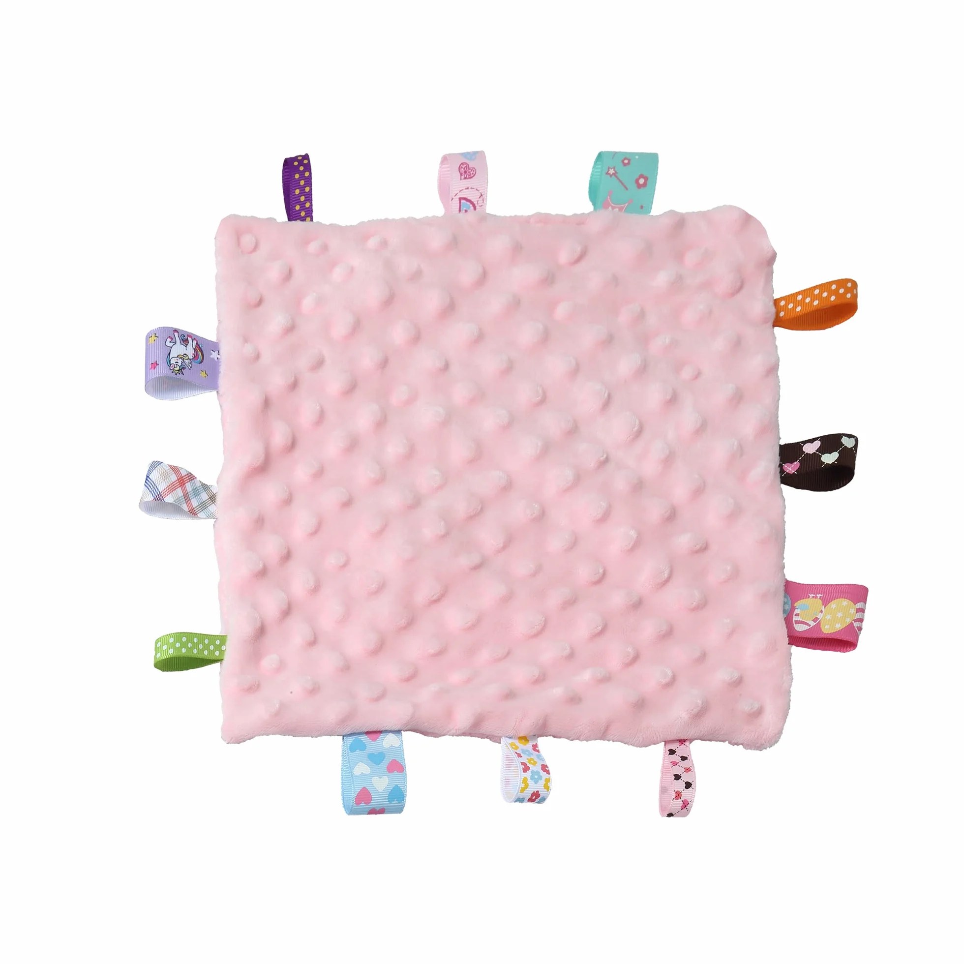 CREVENT Miękkie, pluszowy kocyk bezpieczeństwa z twarzą zwierzątka, dla chłopców i dziewczynek, świetny prezent na urodziny, na baby shower (różowy miś + metki)