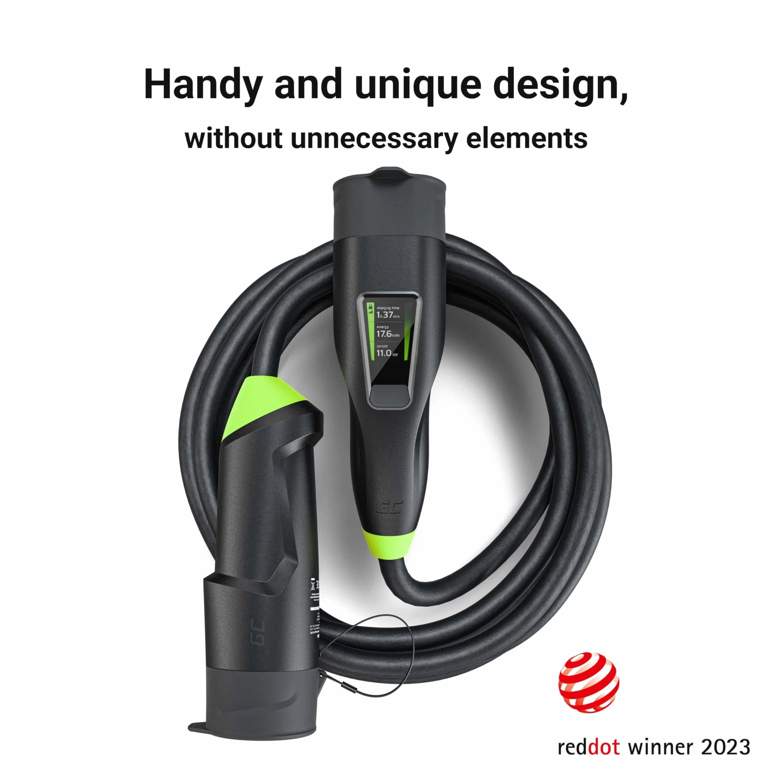 Green Cell Habu Ładowarka Mobilna EV 11kW 7m Typ 2 do CEE 16A Wallbox 2w1 z Aplikacją GC Kompatybilna z Wszystkimi Samochodami Elektrycznymi Model Y, 3, S, X, ID.4, ID.5, EV6, Mach-E