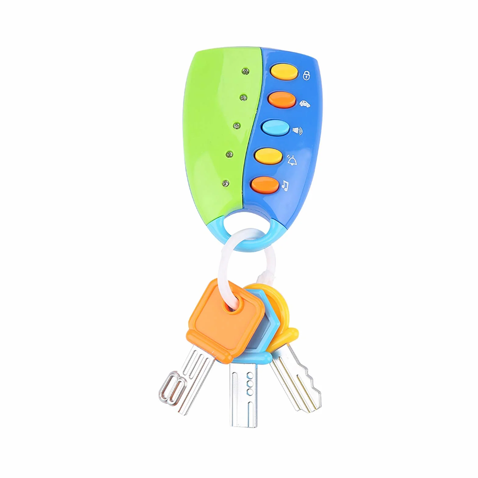 lyrlody Baby Toy, Zdalnie Sterowane Auto z 3 Kolorowymi Kluczami i 5 Przyciskami, Efekty Dźwiękowe i Migające Światła, z Funkcją Muzyczną, dla Dzieci Wczesnej Nauki (BLUE)