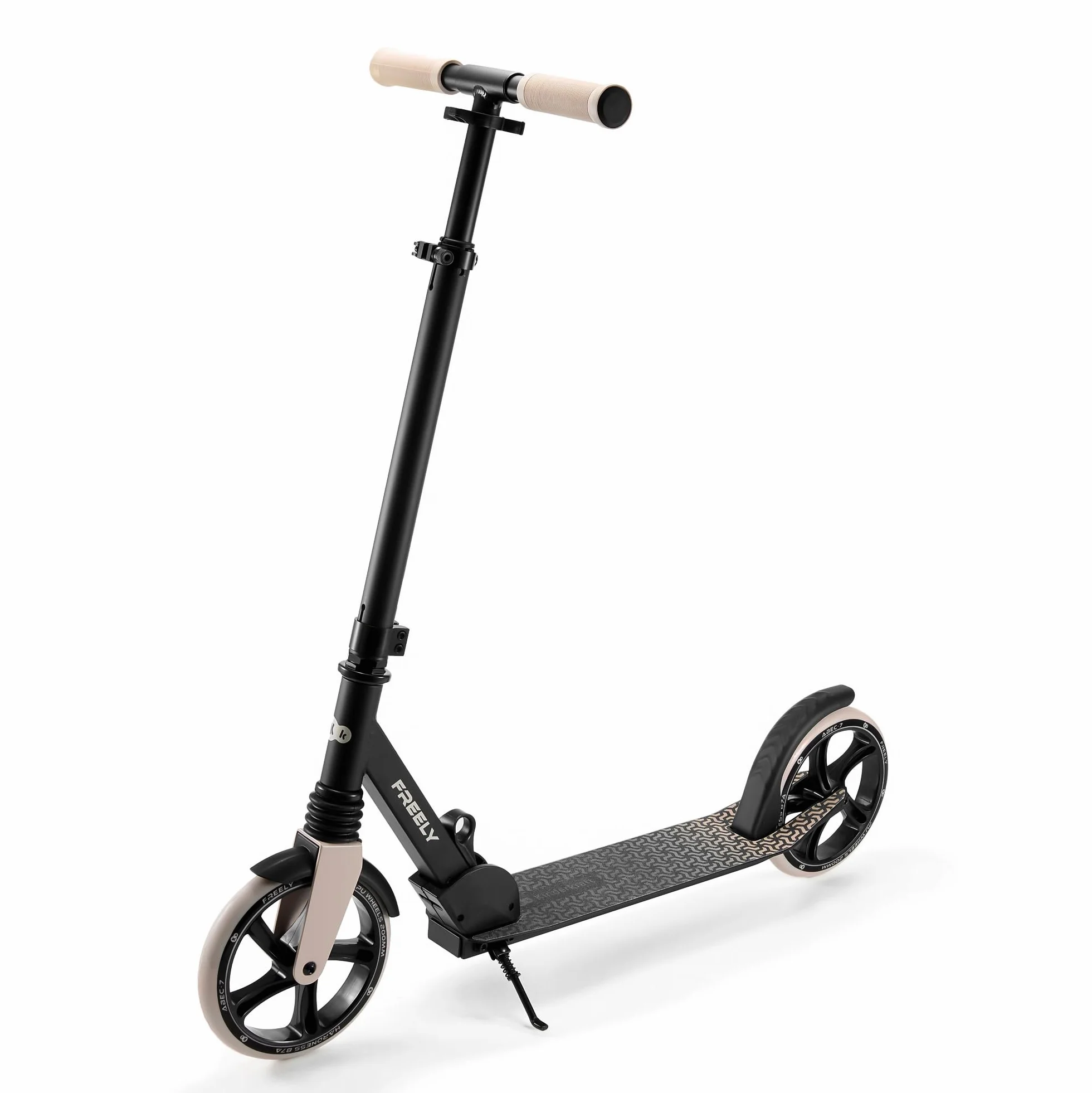 Kinderkraft Freely Scooter hulajnoga dla dzieci od 3 lat, do 100 kg, szybkie składanie, kółka z polipropylenu, kolor beżowy