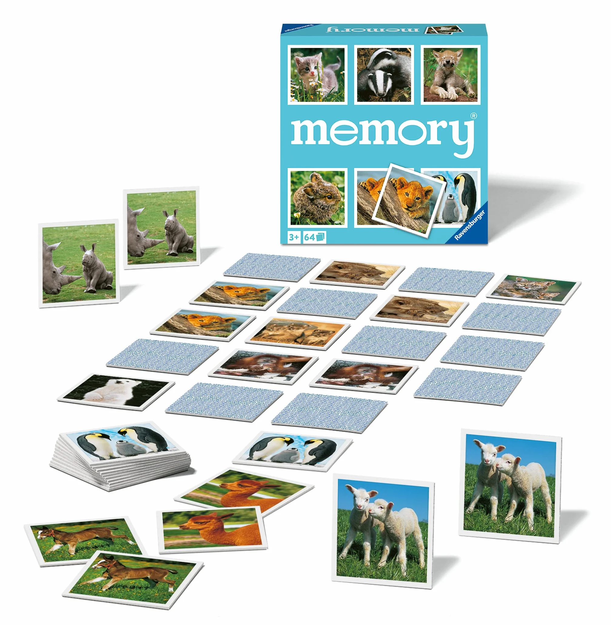Ravensburger memory® Tierkinder - 20879 - der Spieleklassiker für Tier-Fans, Merkspiel für 2-8 Spieler ab 3 Jahren