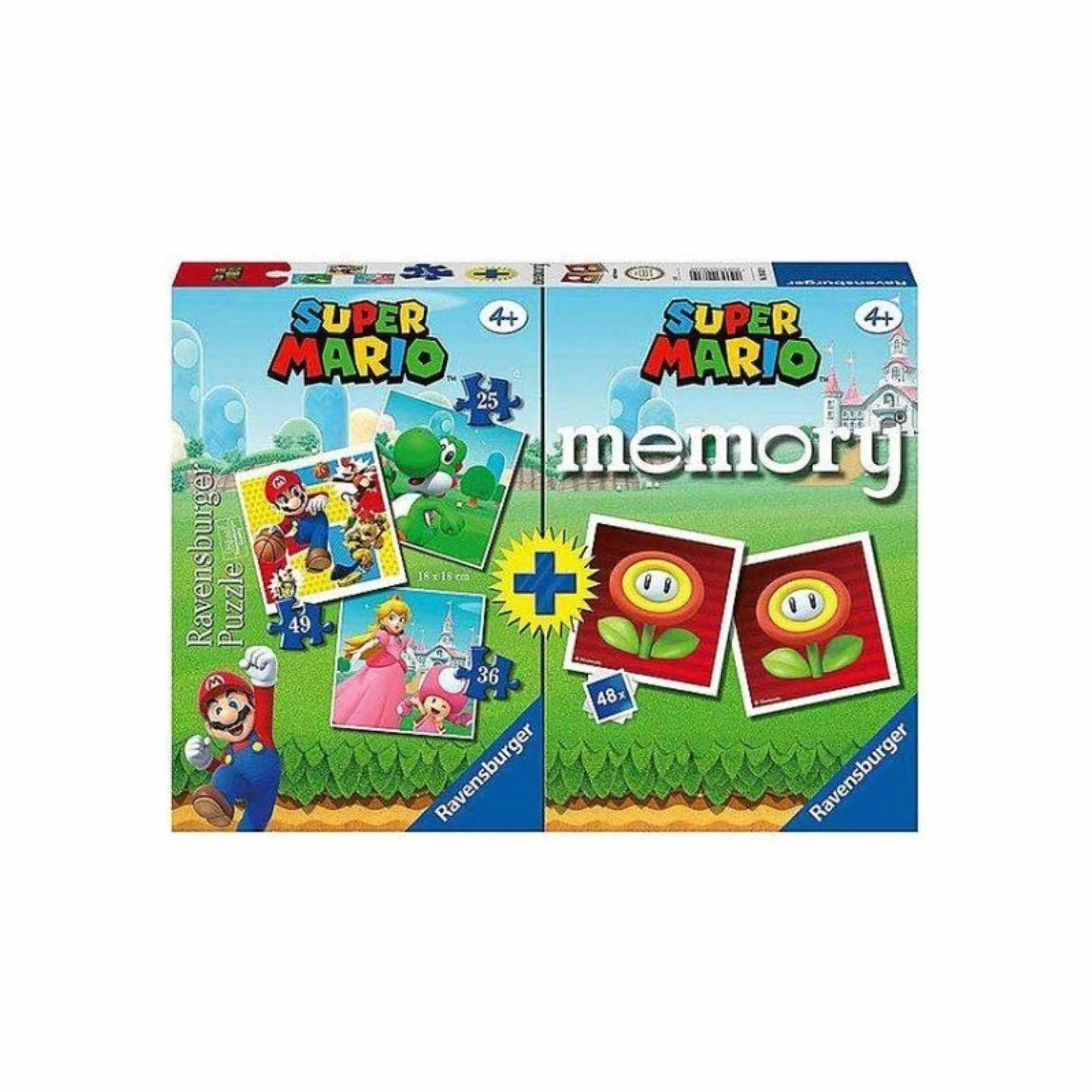 Ravensburger, Multipack Super Mario, Memory und Puzzle, puzzle i gra dla chłopców i dziewczynek, wiek 4+