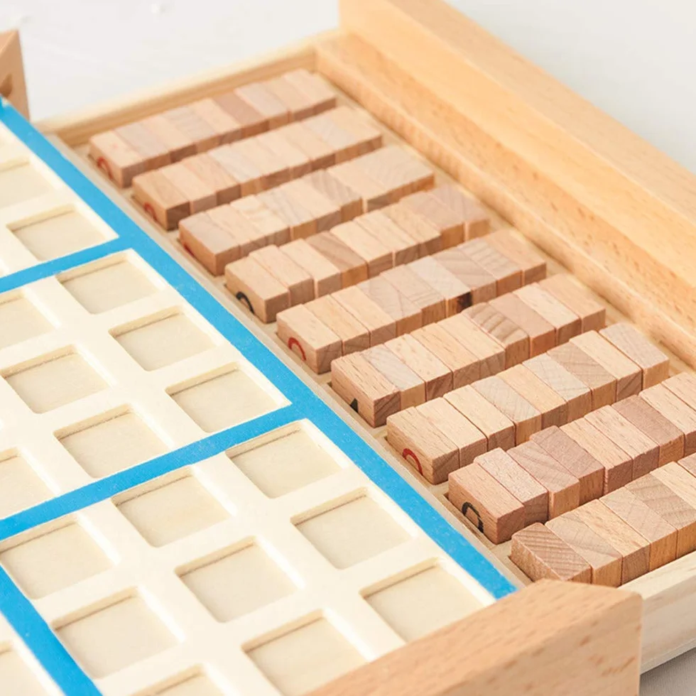 Lixada Drewniana deska do puzzli Sudoku, drewniana gra Sudoku, zestaw z szufladą, matematyka, łamigłówka, zabawki na biurko