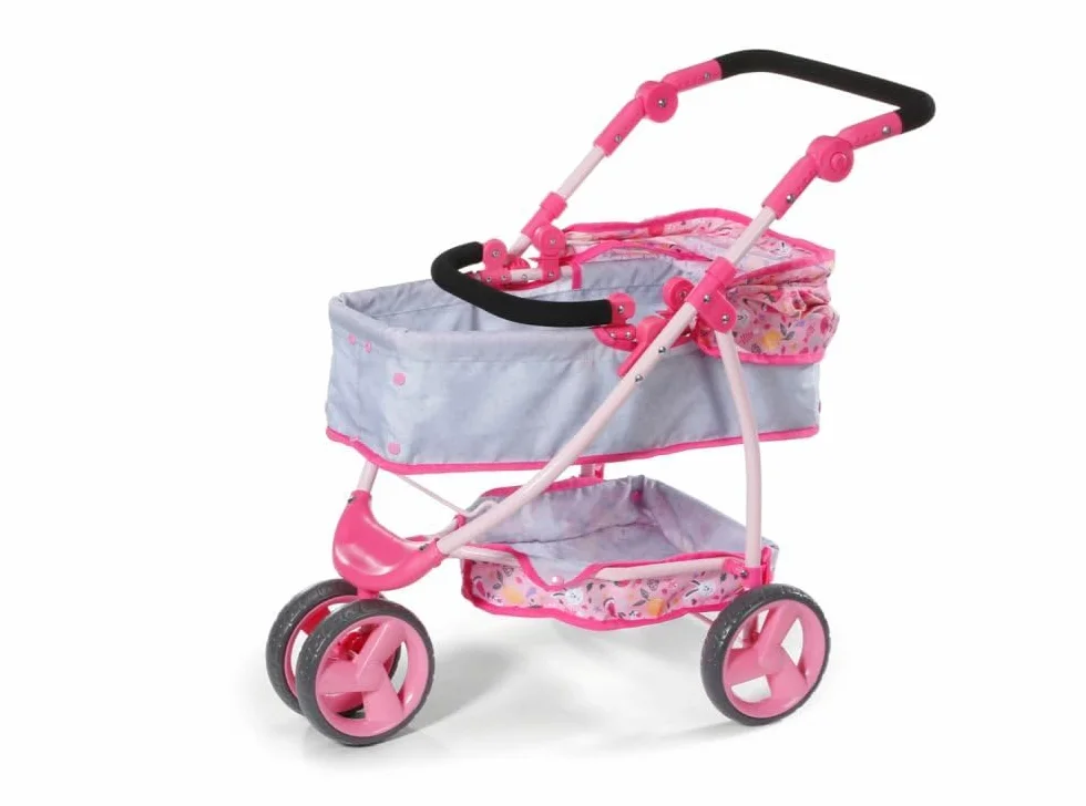 BABY born 834145 Zapf Creation wózek dziecięcy ze składanym kapturem, przekształca się z klasycznego wózka dziecięcego na sportowy jogger, schowek na akcesoria, pasuje do lalek 43 cm, dla dzieci w