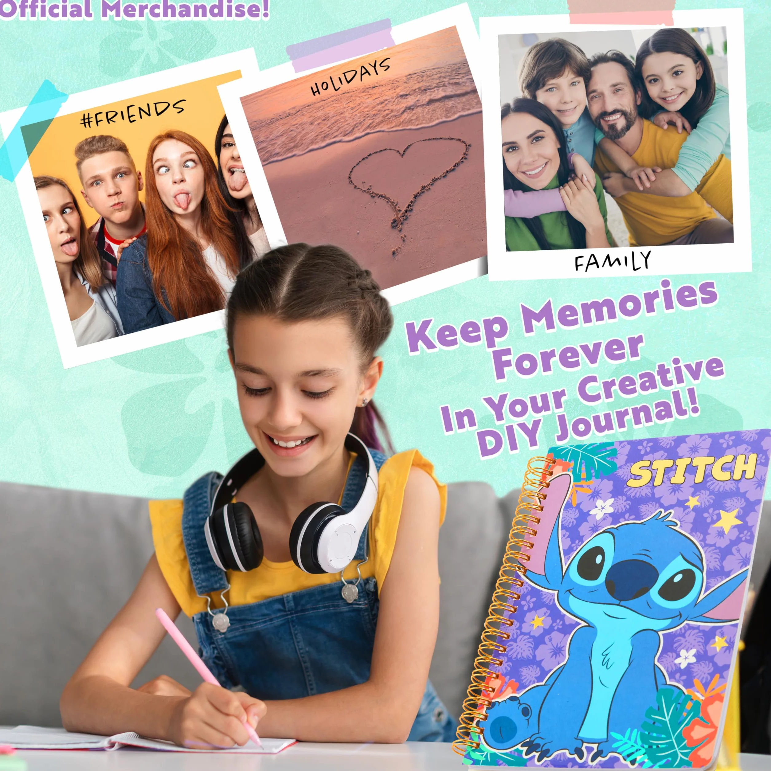 Disney Stitch DIY dziennik zestaw dla dzieci nastolatków A5 pamiętnik artykuły plastyczne naklejki karteczki samoprzylepne brelok kolorowe długopisy sztuka i rzemiosło ścieg prezenty